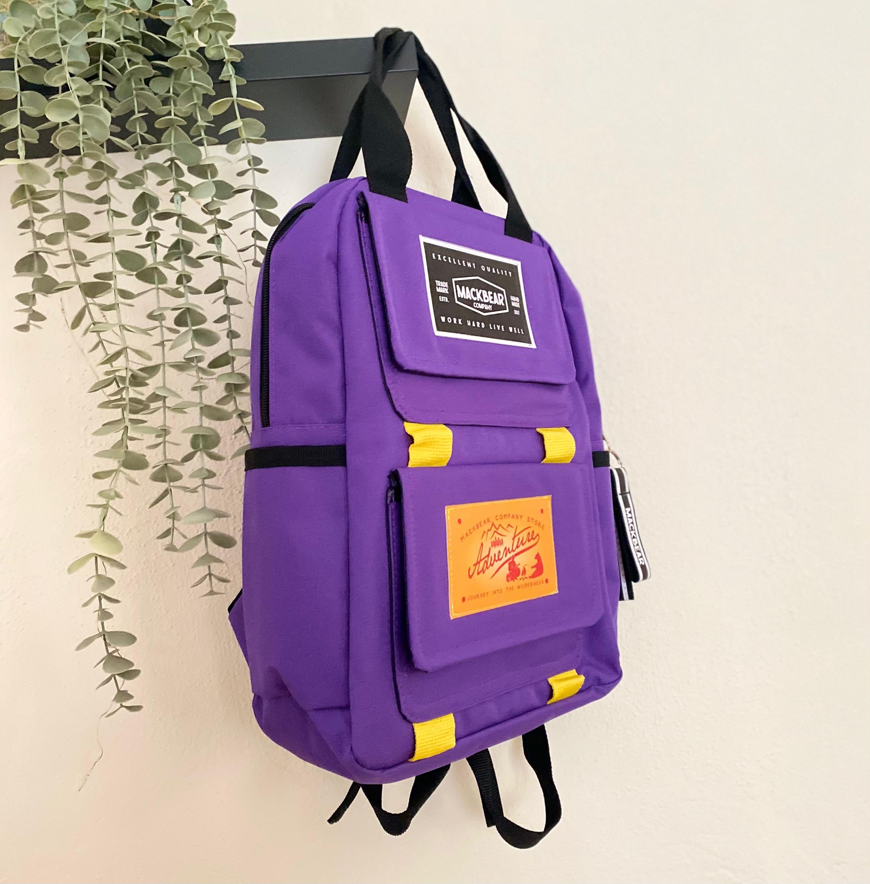 Mackbear Coffee Co. Unisex Sırt Çantası | Logolu Eflatun Sırt Çantası