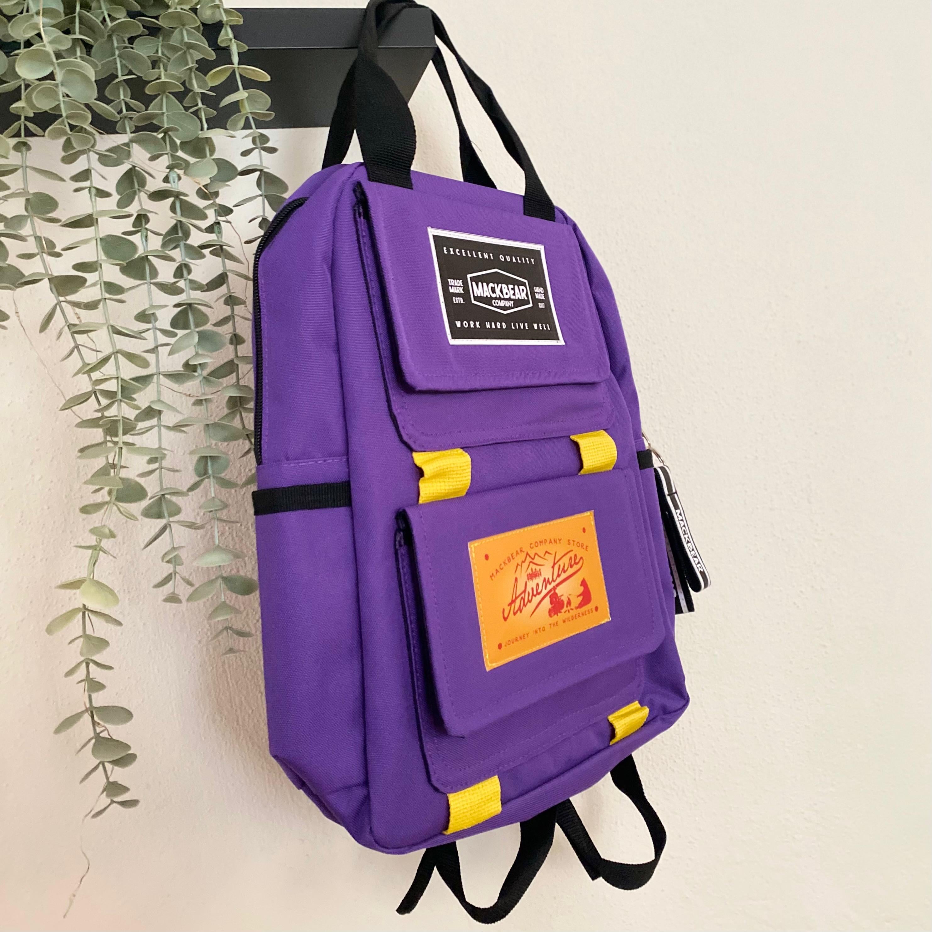 Mackbear Coffee Co. Unisex Sırt Çantası | Logolu Eflatun Sırt Çantası