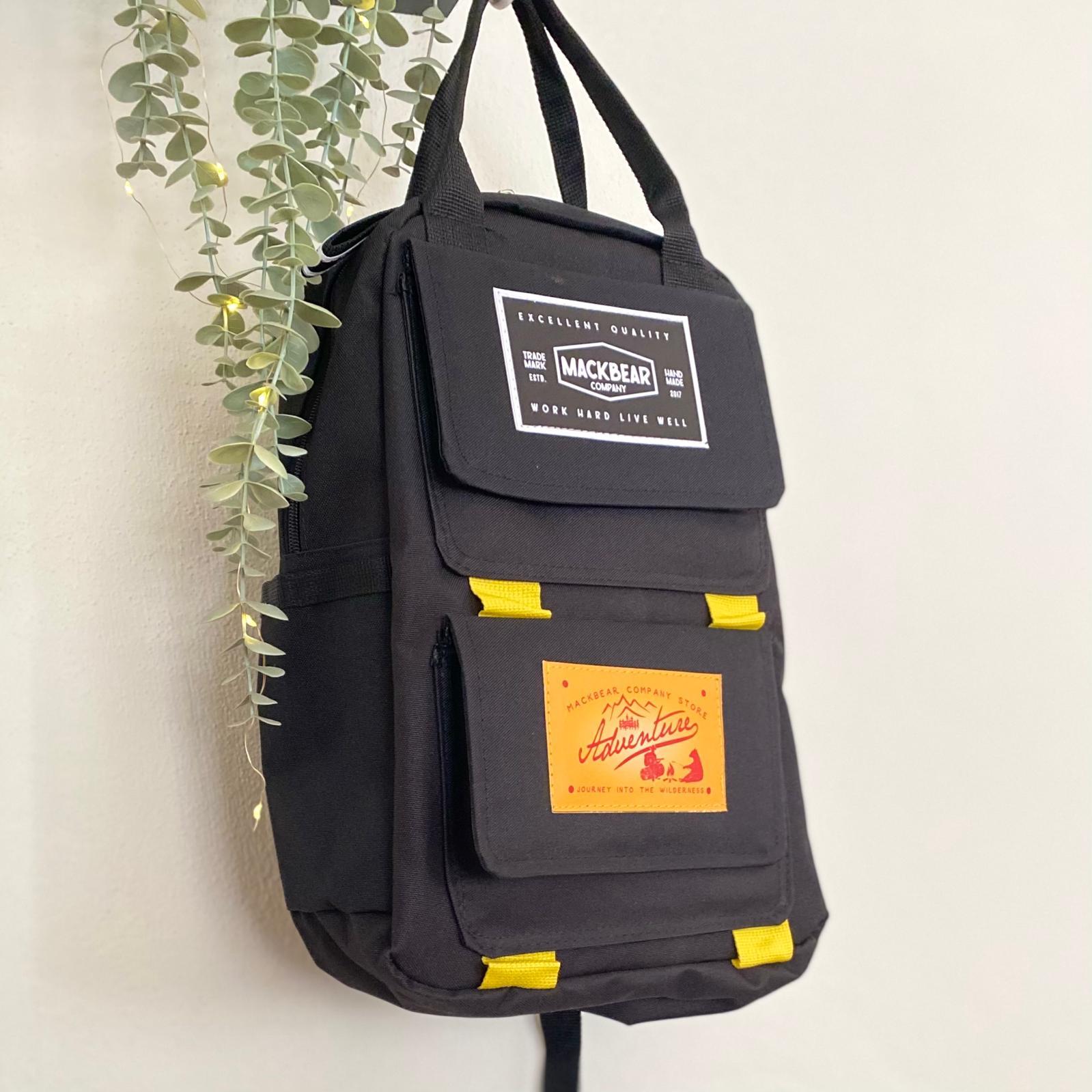 Mackbear Coffee Co. Unisex Sırt Çantası | Logolu Siyah B Sırt Çantası