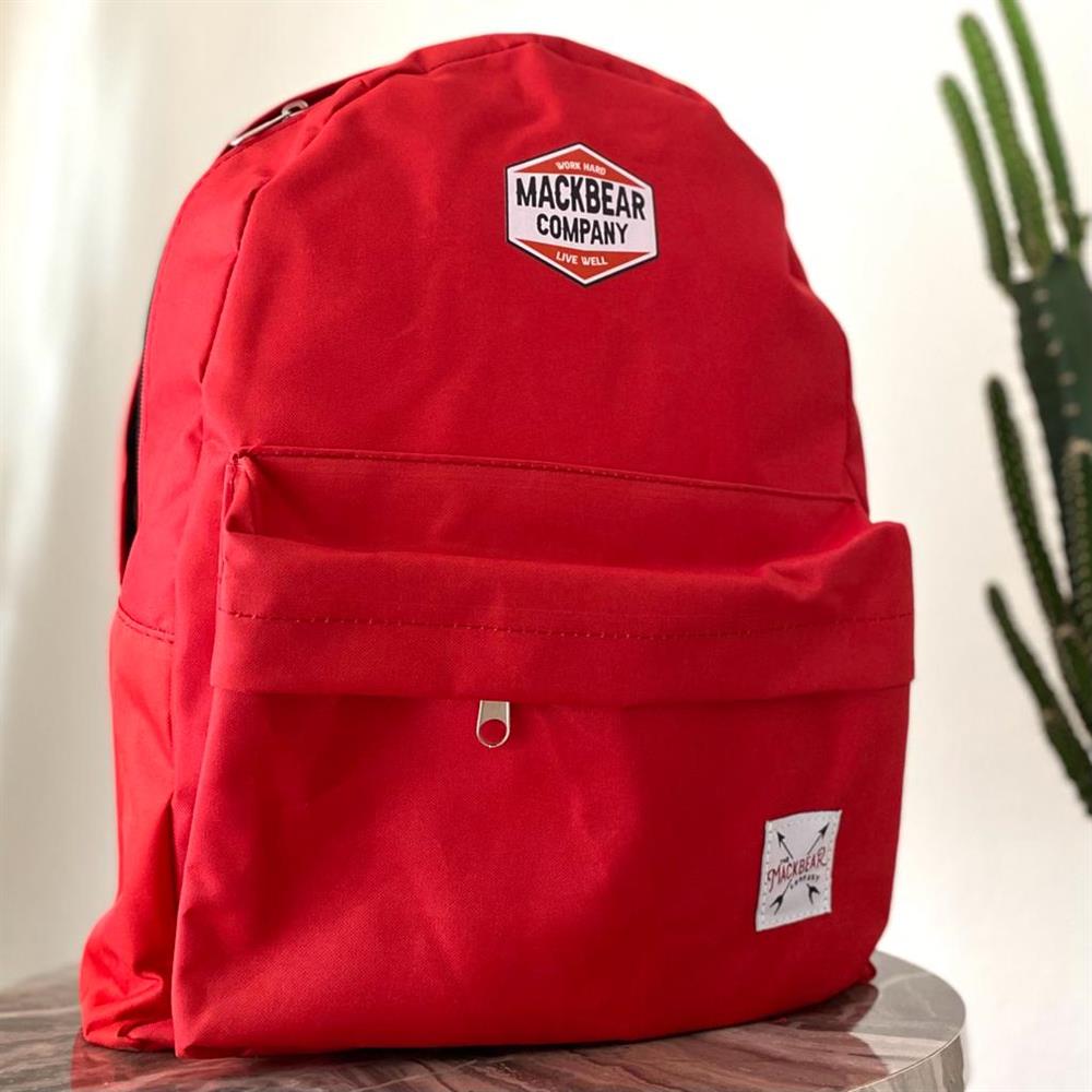 Mackbear Coffee Co. Unisex Sırt Çantası Kırmızı