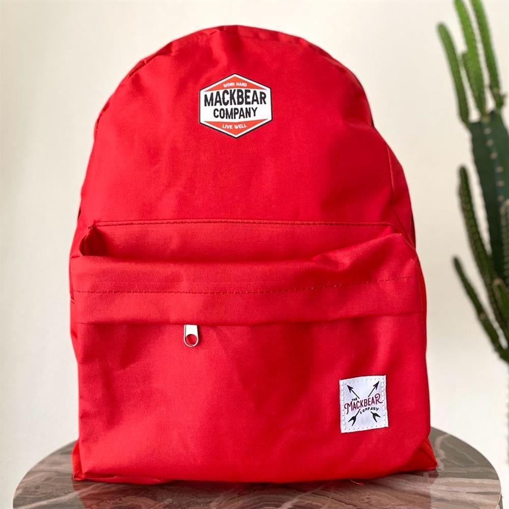 Mackbear Coffee Co. Unisex Sırt Çantası Kırmızı