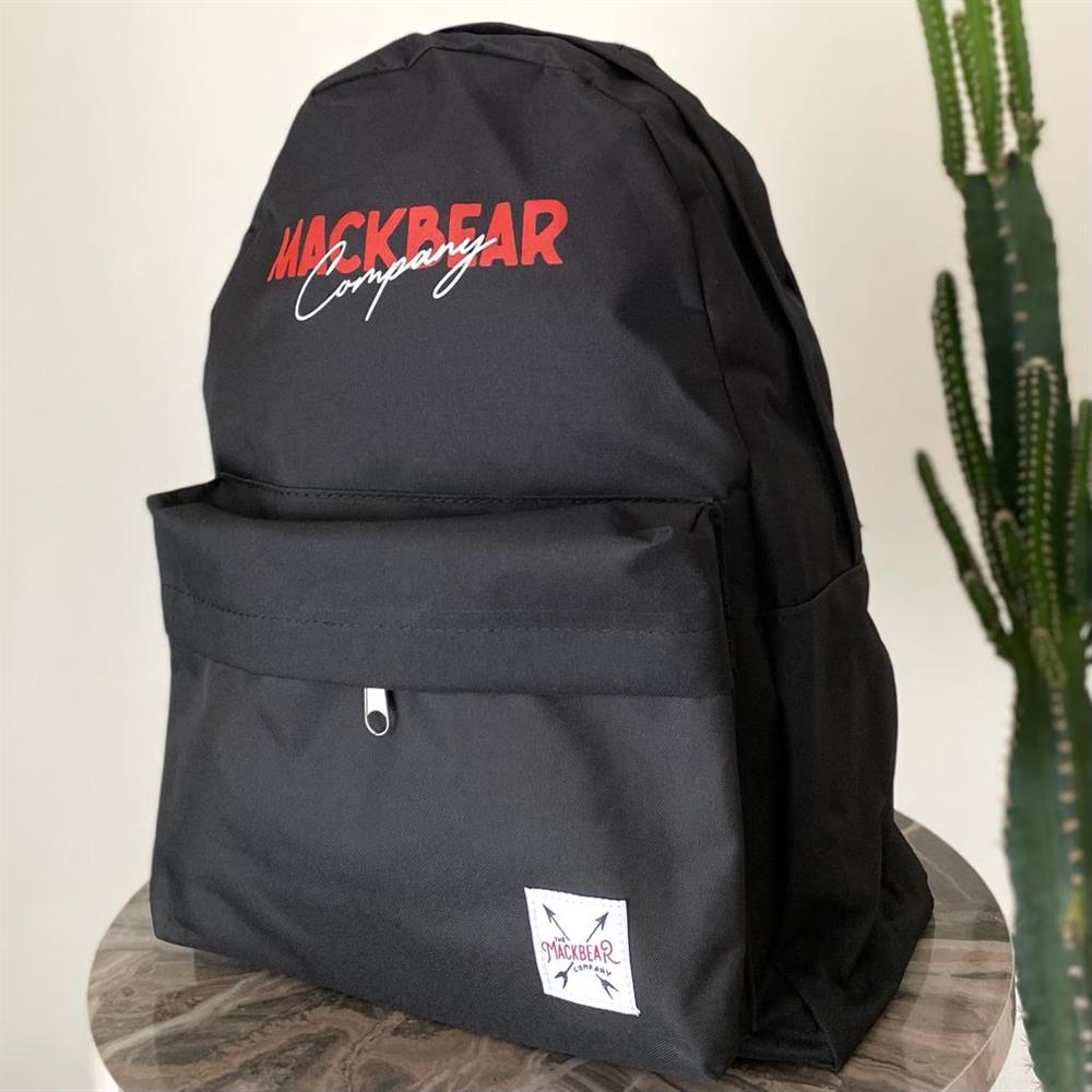 Mackbear Coffee Co. Unisex Sırt Çantası Siyah Logolu