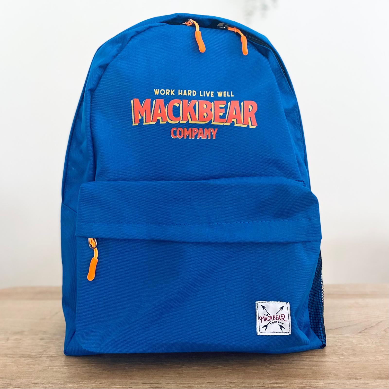 Mackbear Unisex Sırt Çantası, Suluklu Okul Çantası Mavi