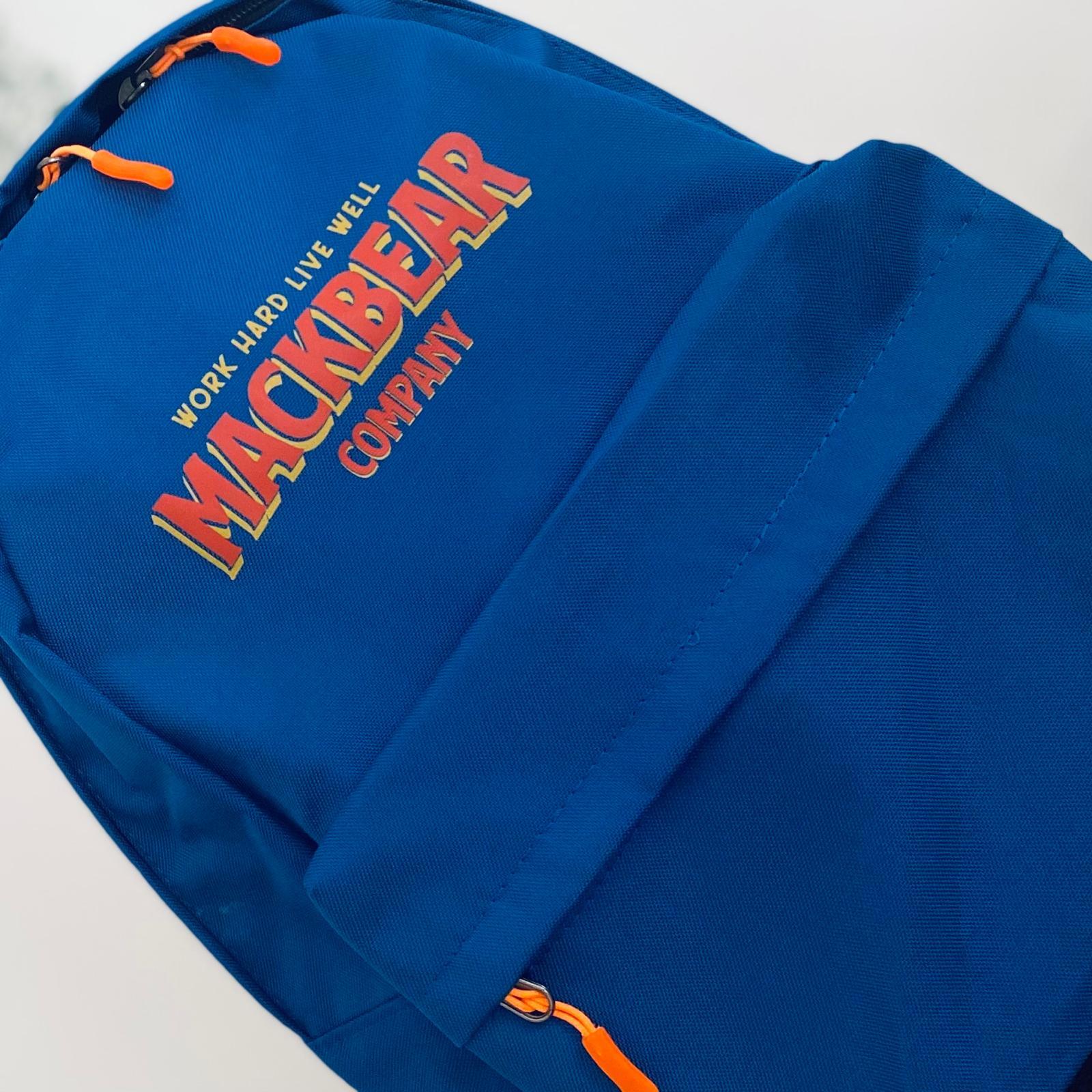 Mackbear Unisex Sırt Çantası, Suluklu Okul Çantası Mavi