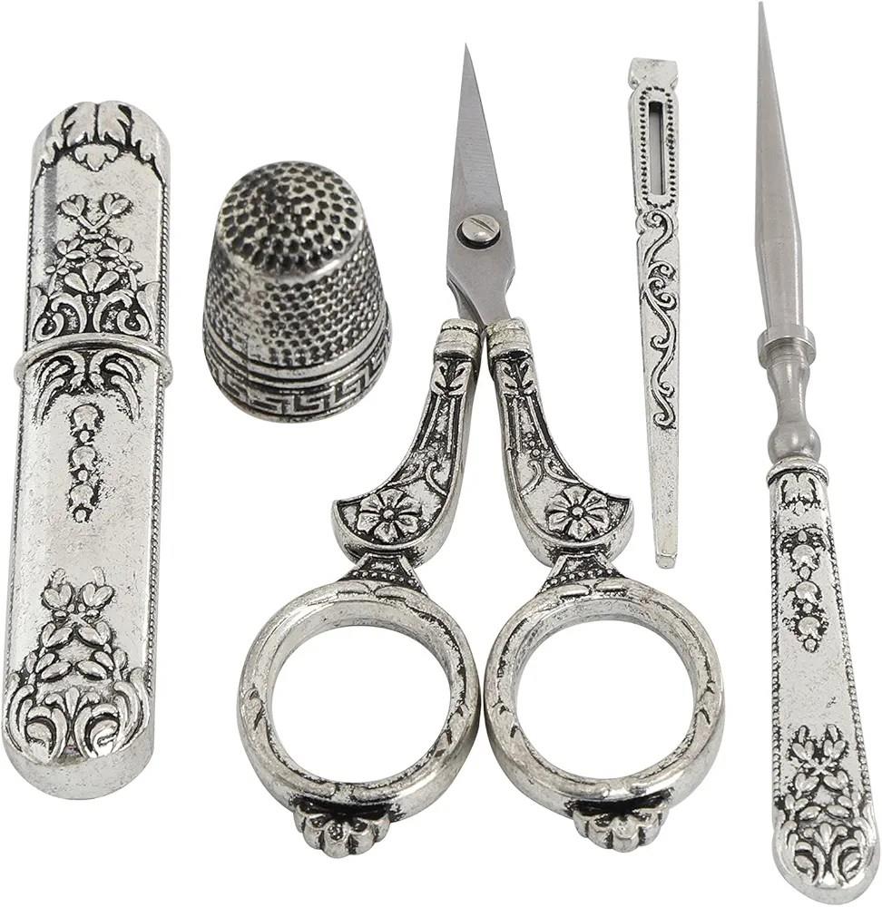 Makas Seti Antik Görünümlü Gümüş