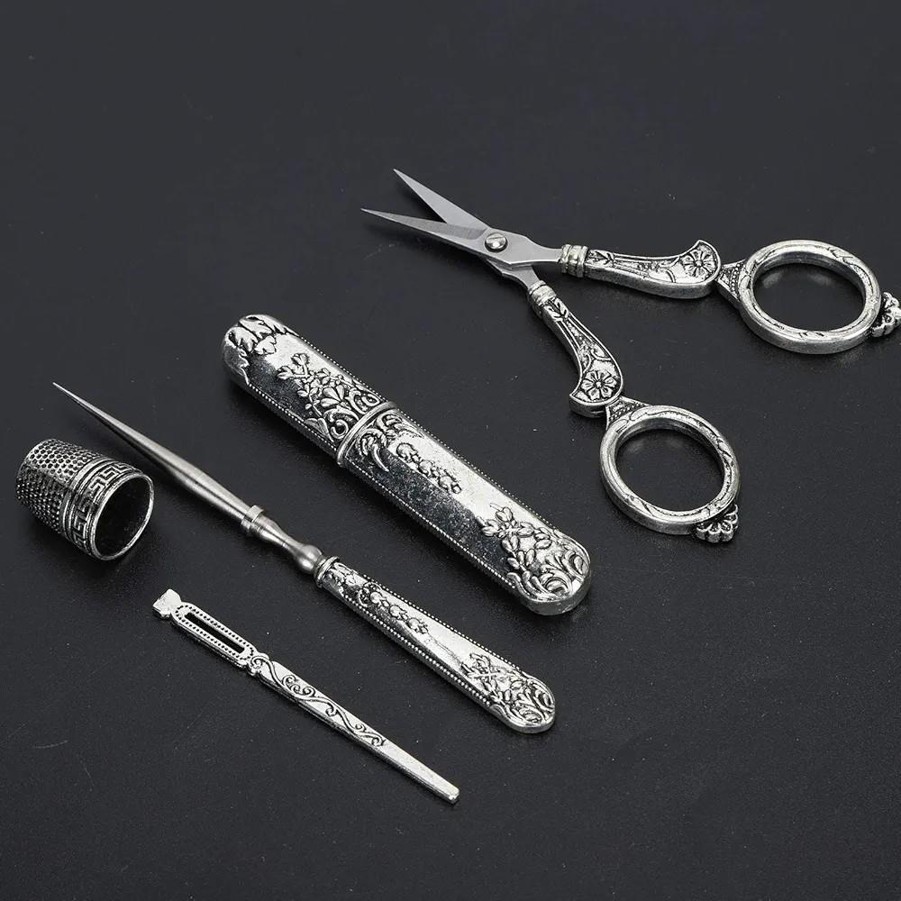 Makas Seti Antik Görünümlü Gümüş