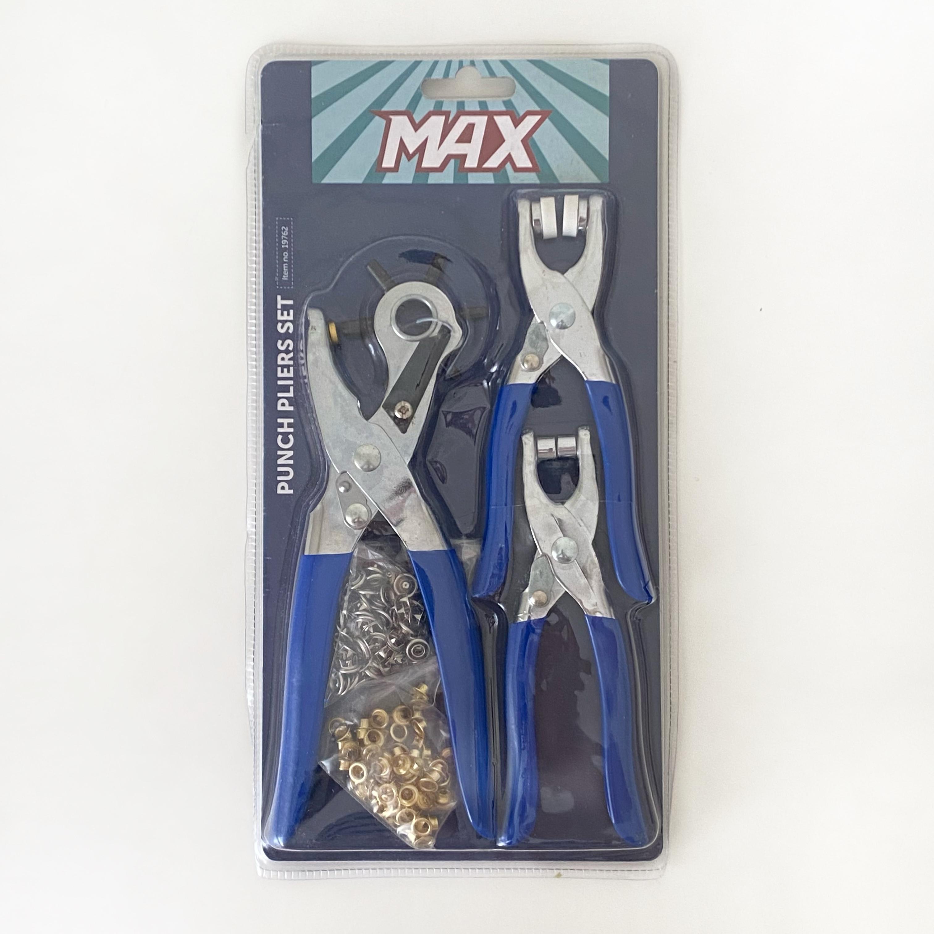 Max 3' lü Set Kemer Delme, Çıtçıt Pense Ve Kuş Gözü Pense Aparatı 19762
