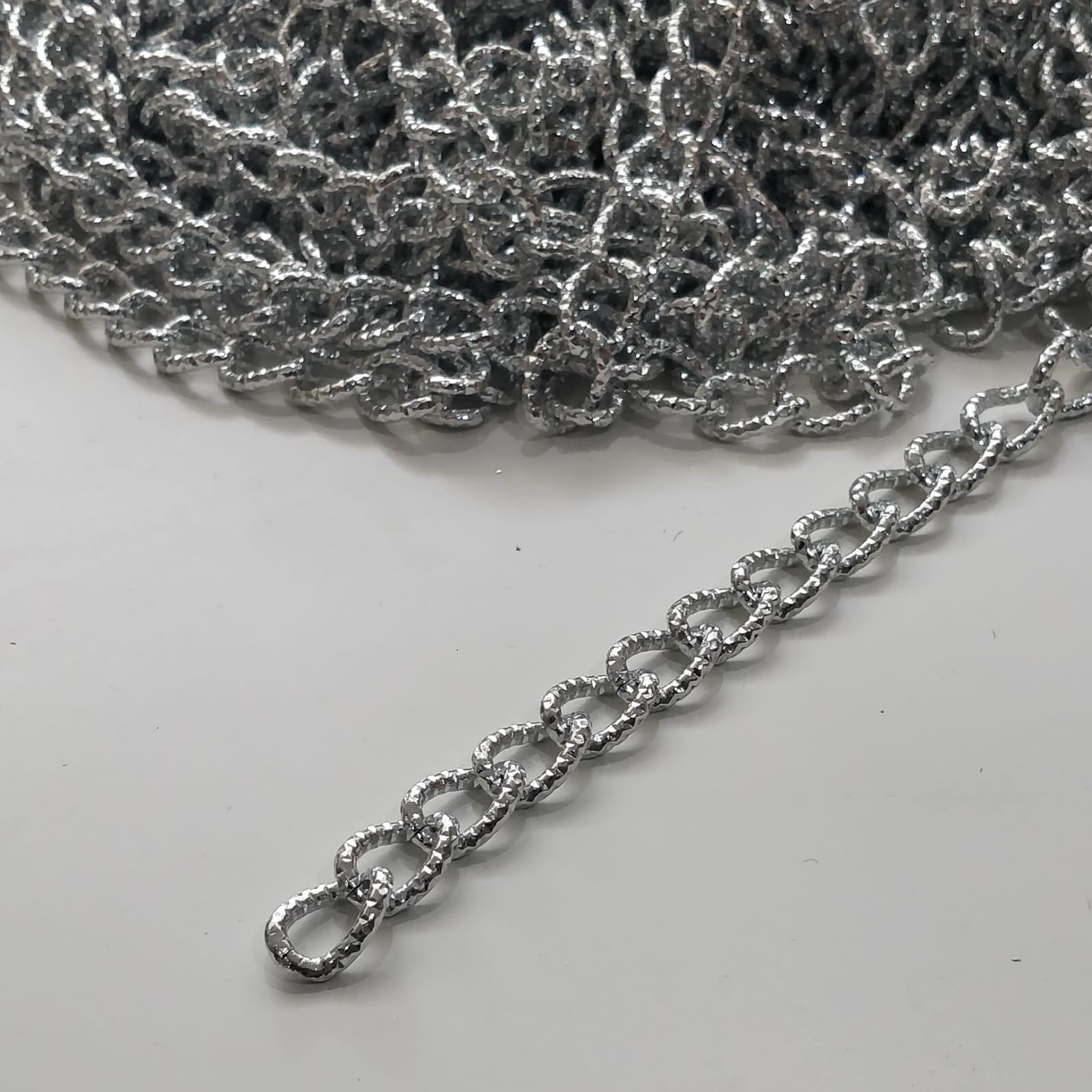 Metal Burgulu Çanta Zincir 13 Mm 1 Metre Gümüş