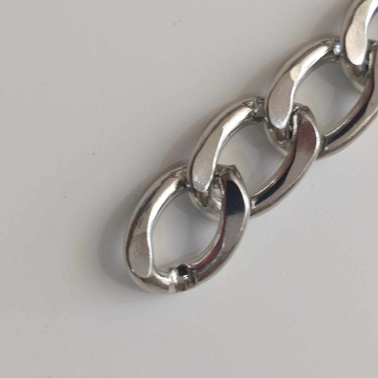 Metal Çanta Zincir 9 Mm 1 Metre Gümüş