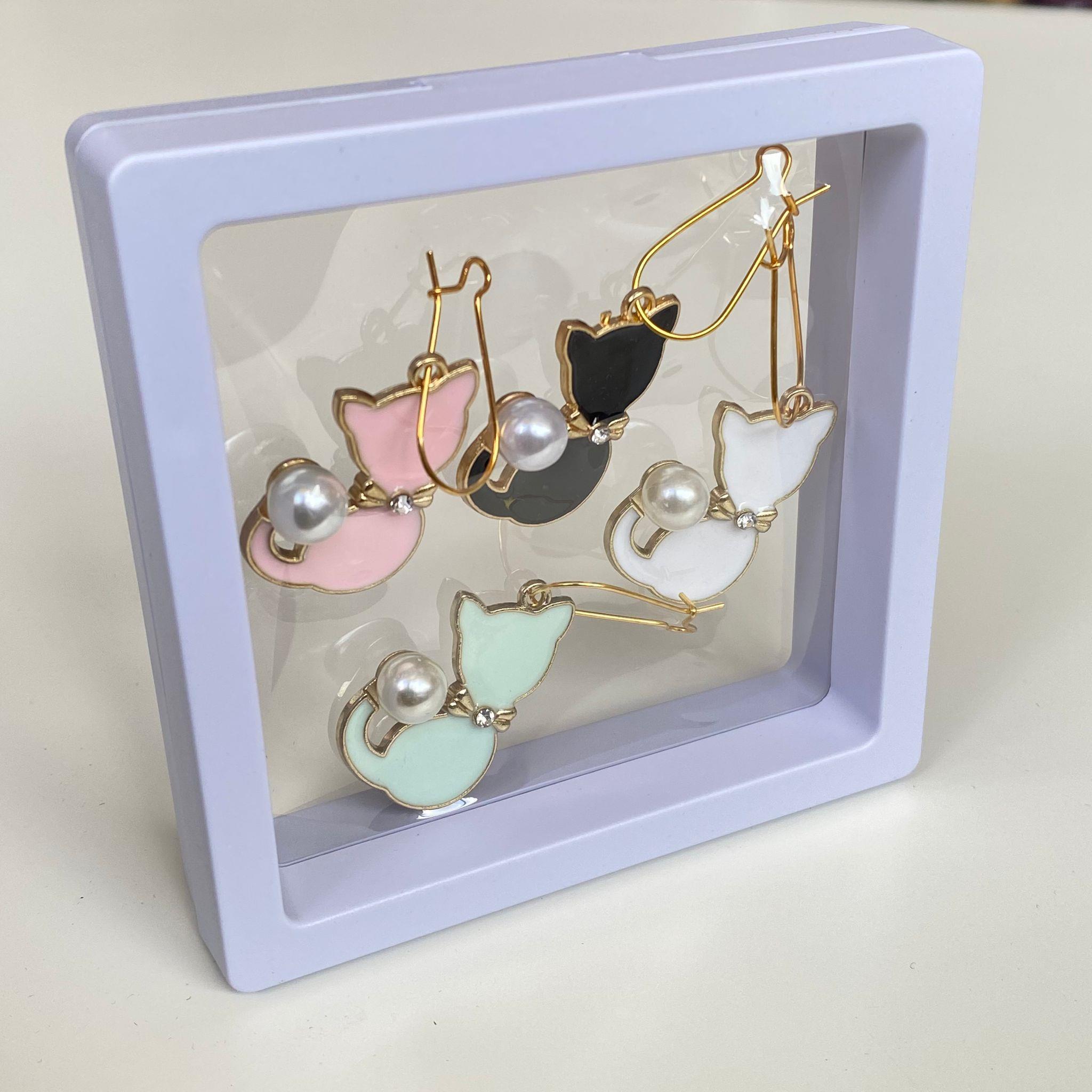 Metal Kedi Figürlü İlmek Bekletme Broş Seti