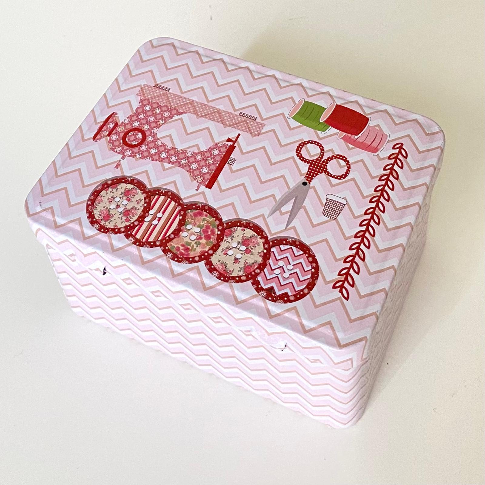 Metal Kutu, Hediyelik, Takı, Dikiş ve Hobi Kutusu A Model *12,5 Cm *9,5 Cm *7 Cm 