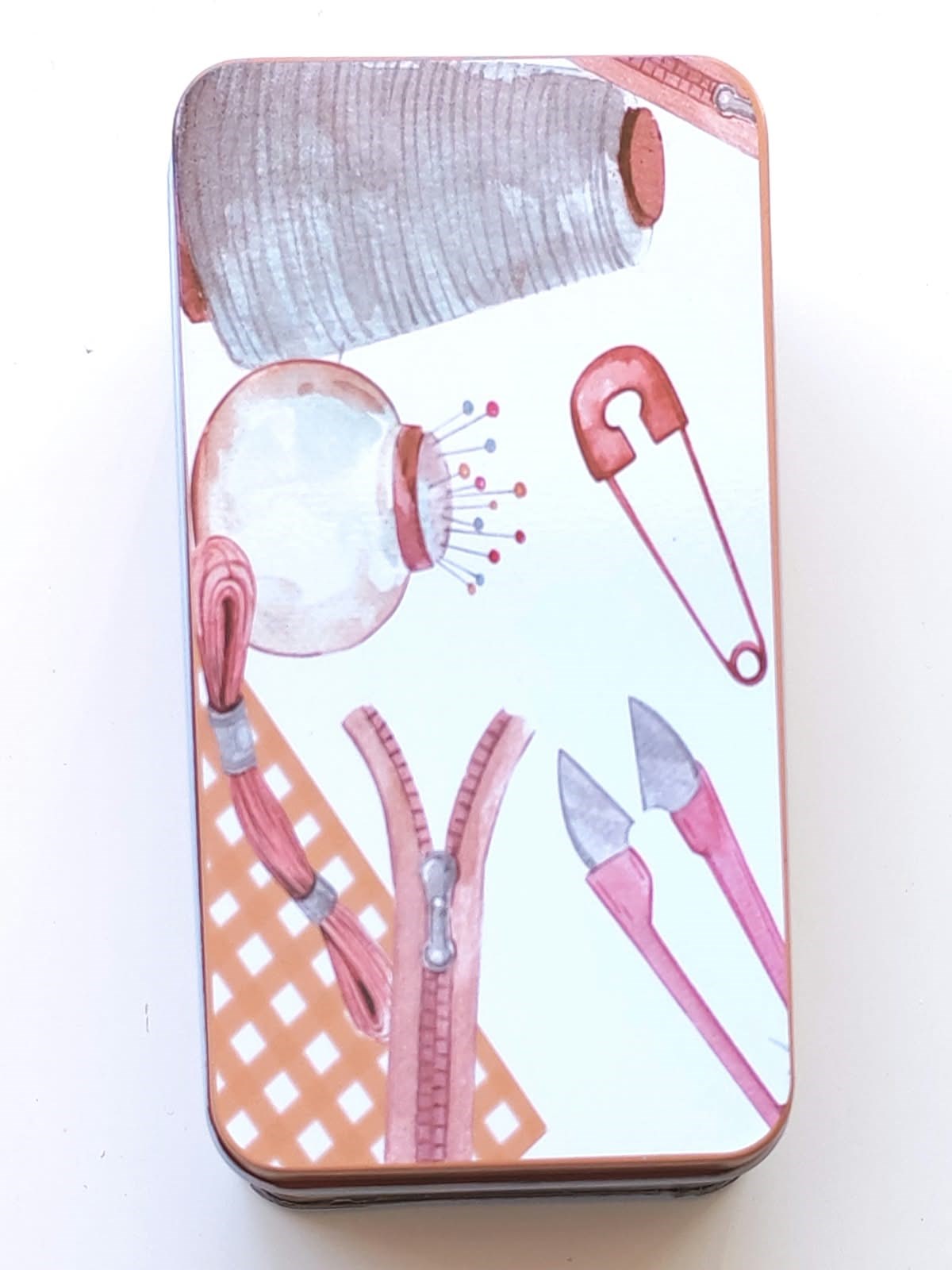 Metal Kutu, Hediyelik, Takı, Dikiş ve Hobi Kutusu  70078  *6 Cm *11 Cm *4 Cm Model  FF