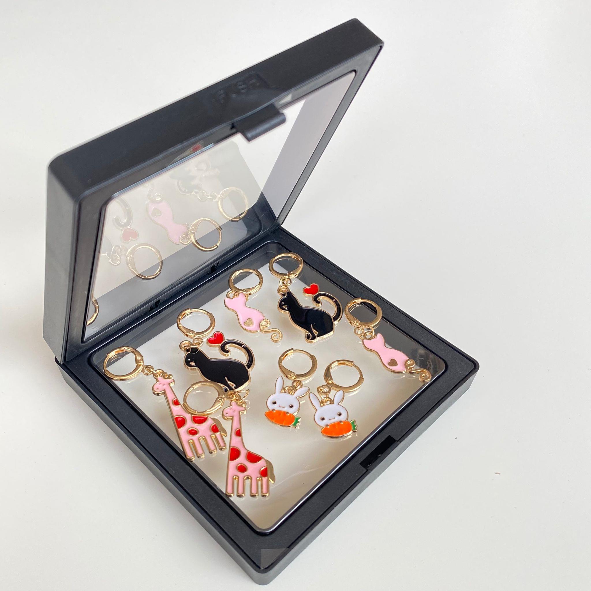 Metal Sevimli Hayvan Figürlü İlmek Bekletme Broş Seti