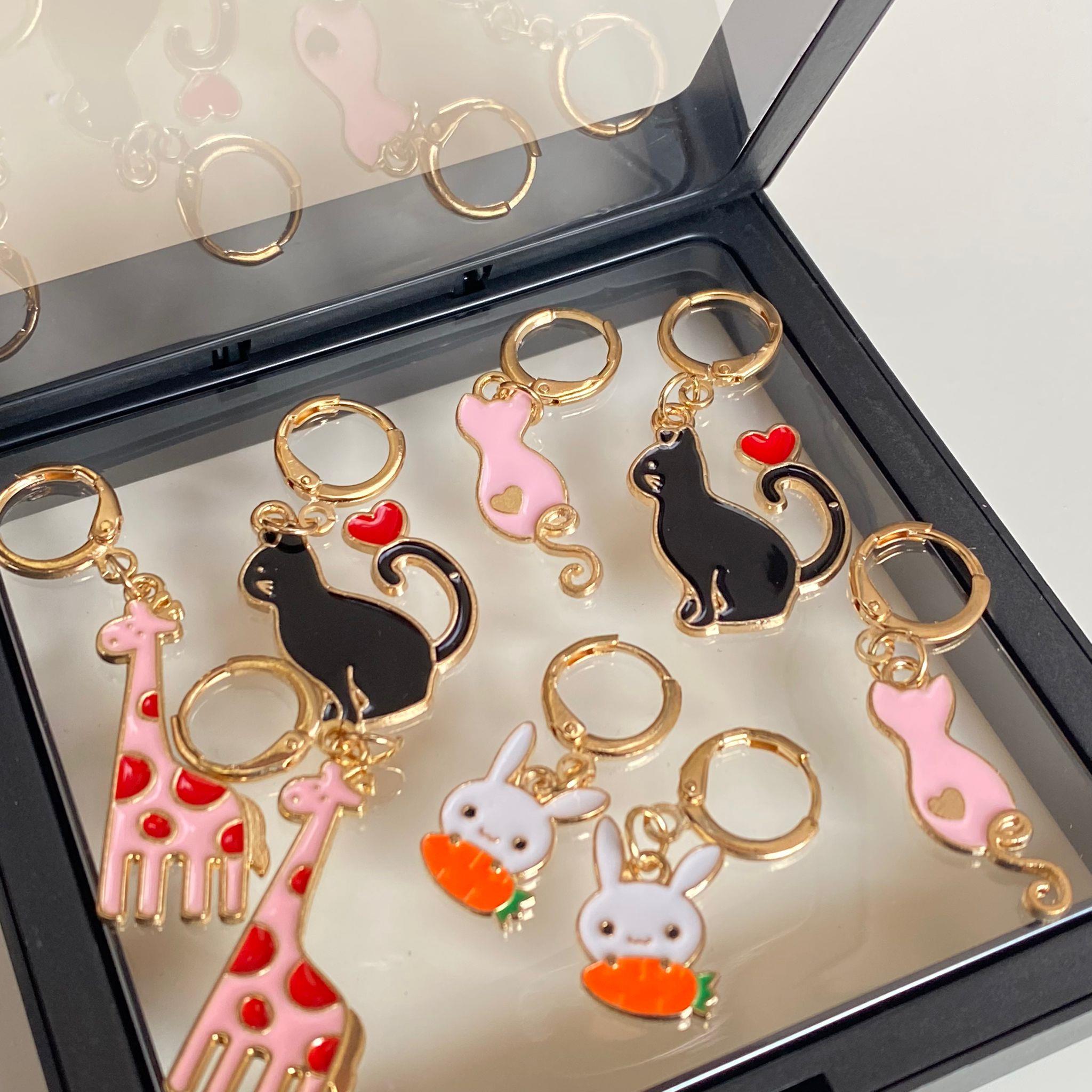 Metal Sevimli Hayvan Figürlü İlmek Bekletme Broş Seti