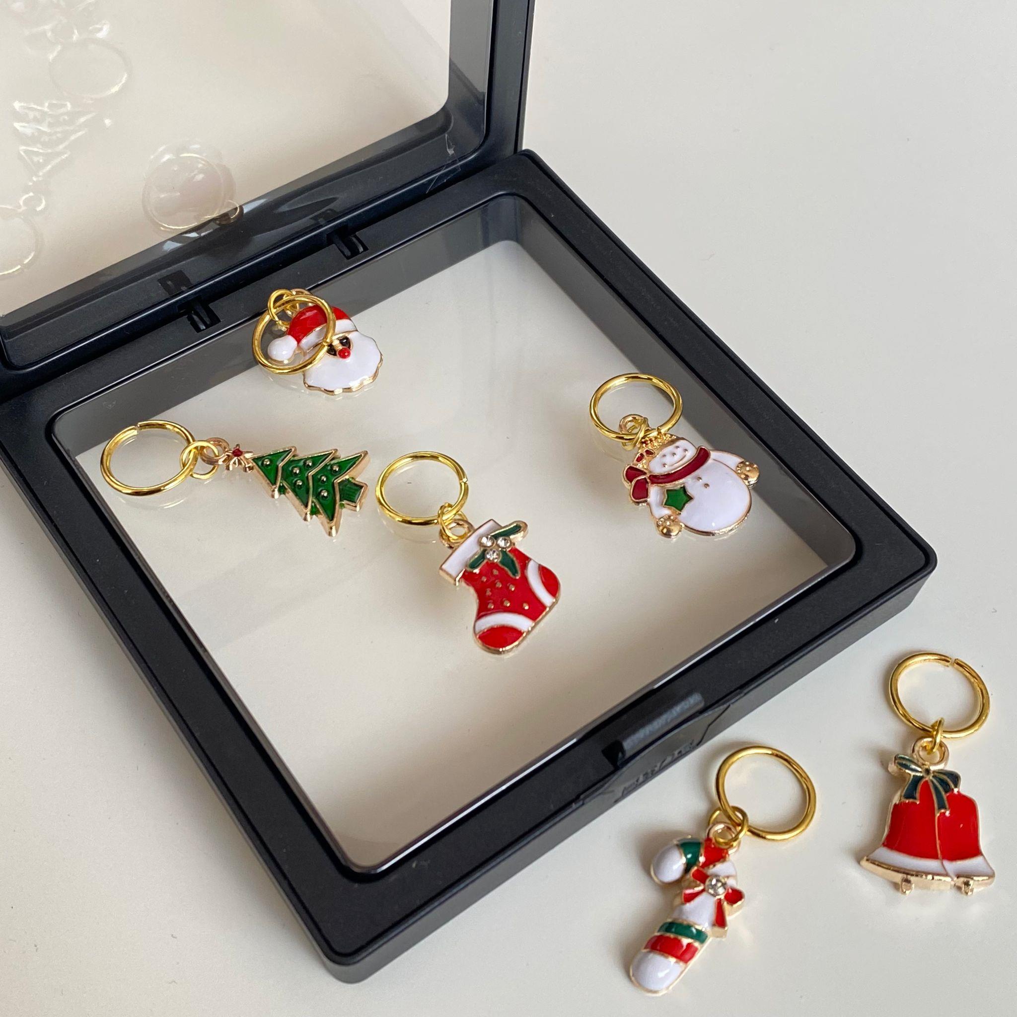 Metal Yılbaşı Christmas Figürlü İlmek Bekletme Broş Seti