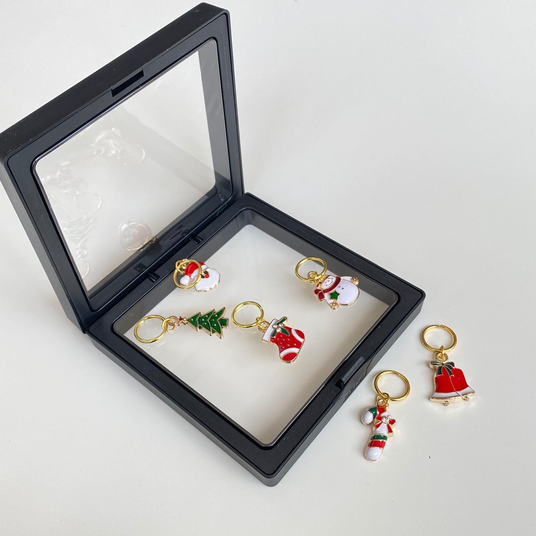 Metal Yılbaşı Christmas Figürlü İlmek Bekletme Broş Seti