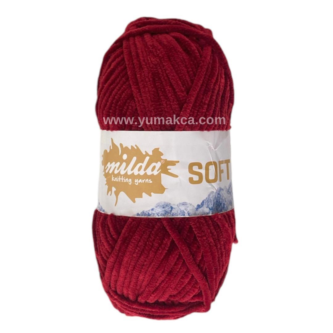 Milda Soft Kadife Örgü İpi Bordo
