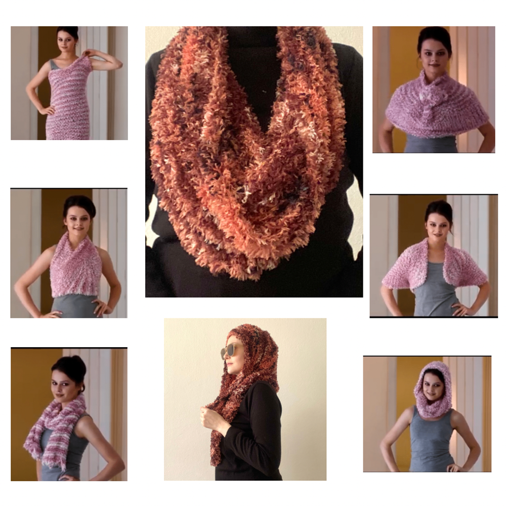 Omuz Şalı Kartopu Sihirli Şal Kahverengi