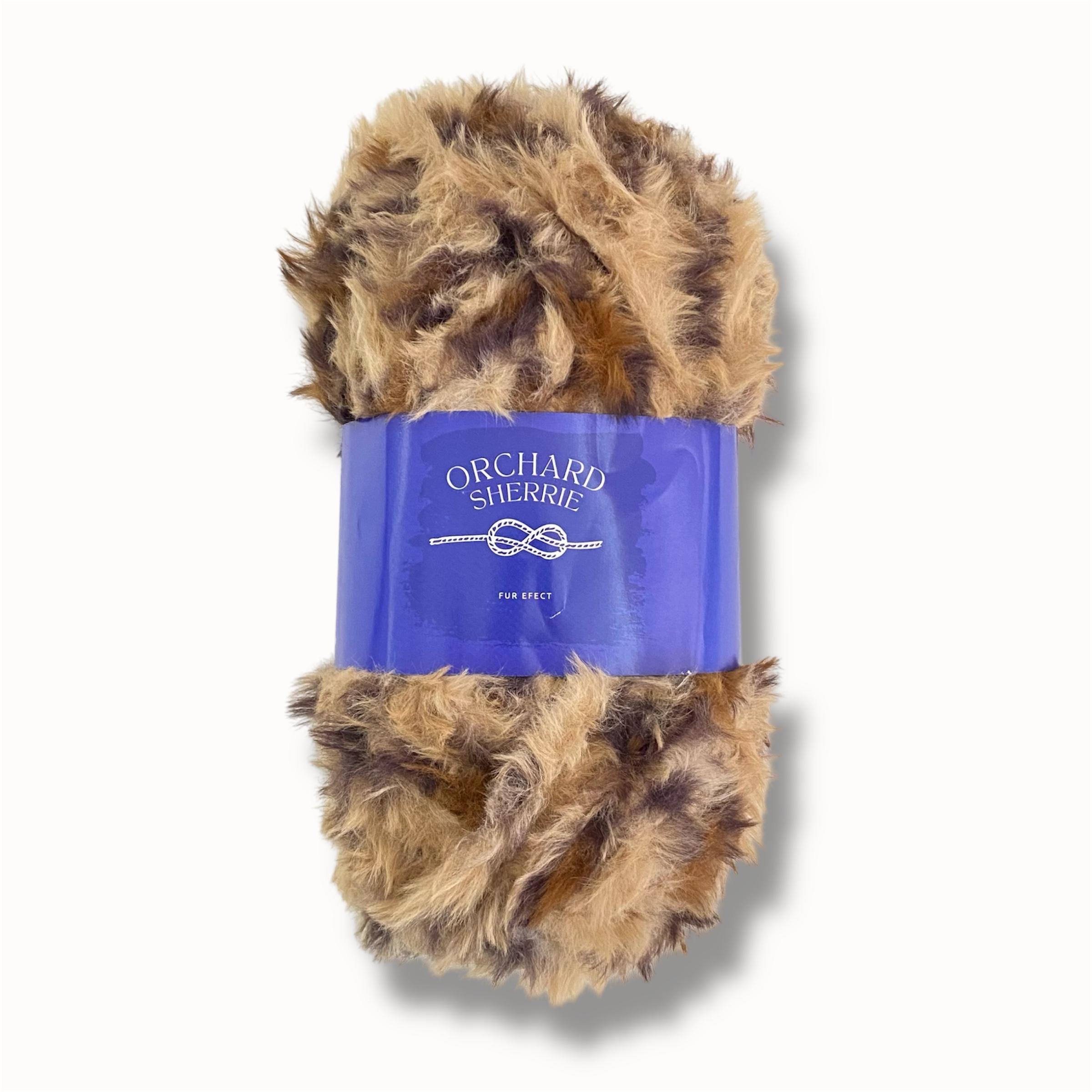 Orchard Sherrie Tavşan Tüyü Dokulu Leopar Desenli Kürk Görünümlü Örgü İpliği 31