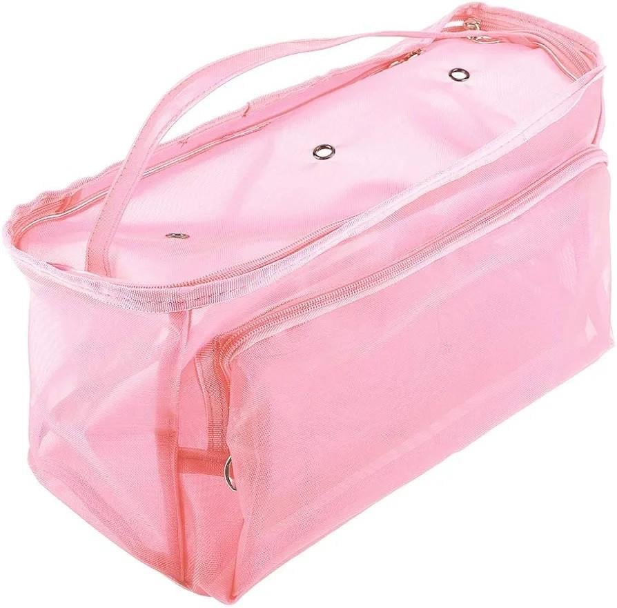 Örgü Çantası, Çok Amaçlı Çanta, Organizer Çanta | Şeffaf Bebe Pembesi LE62