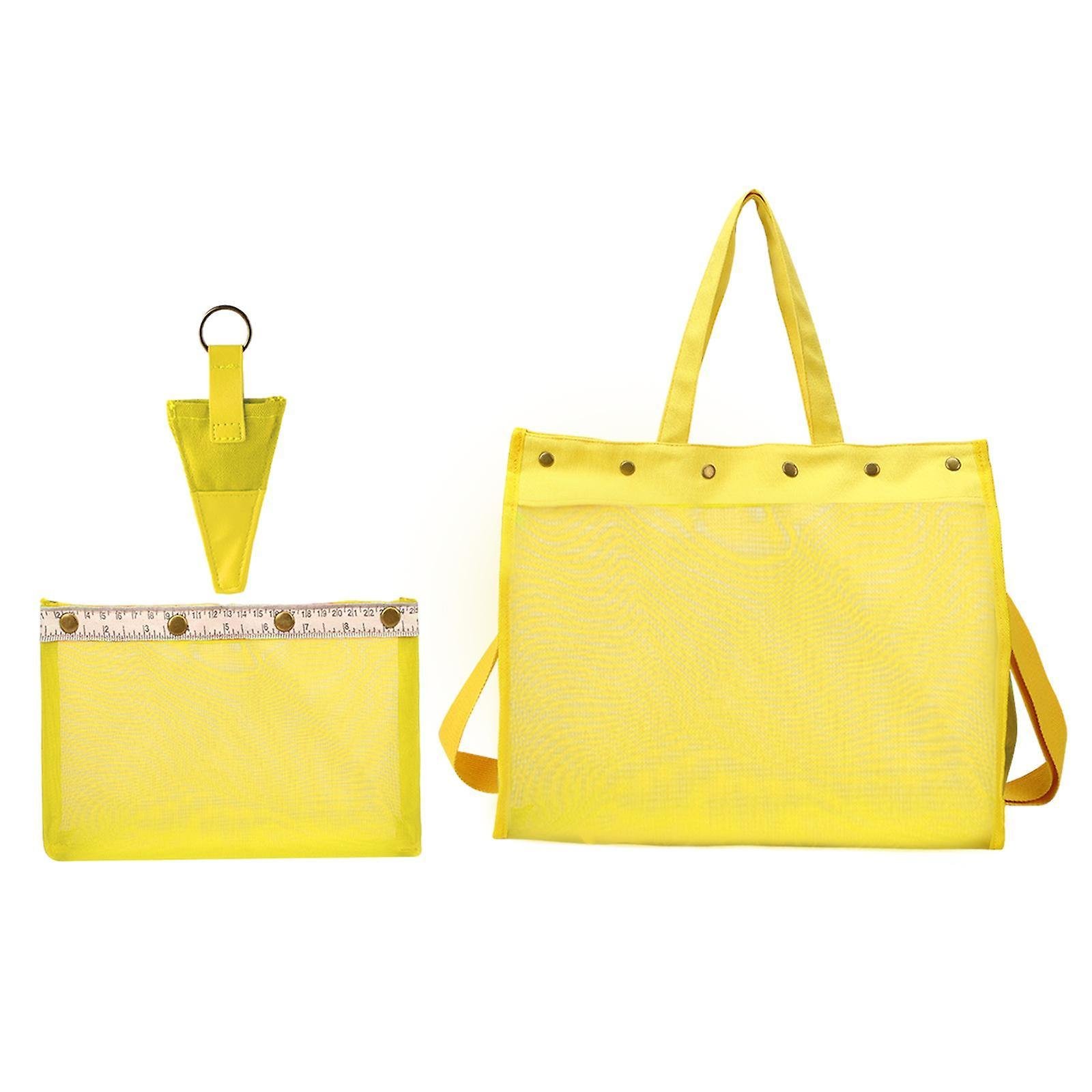 Örgü Çantası, Çok Amaçlı Çanta, Organizer Çanta | Şeffaf Sarı LE18