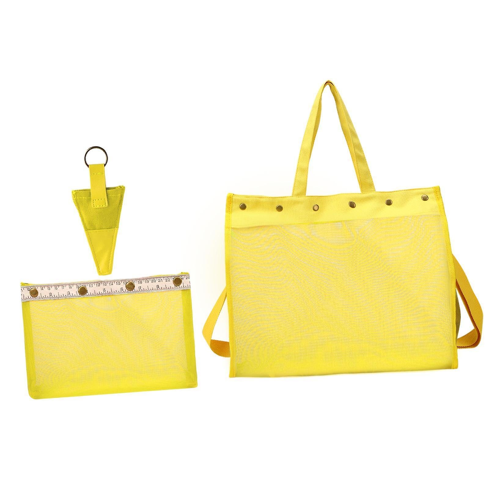 Örgü Çantası, Çok Amaçlı Çanta, Organizer Çanta | Şeffaf Sarı LE18