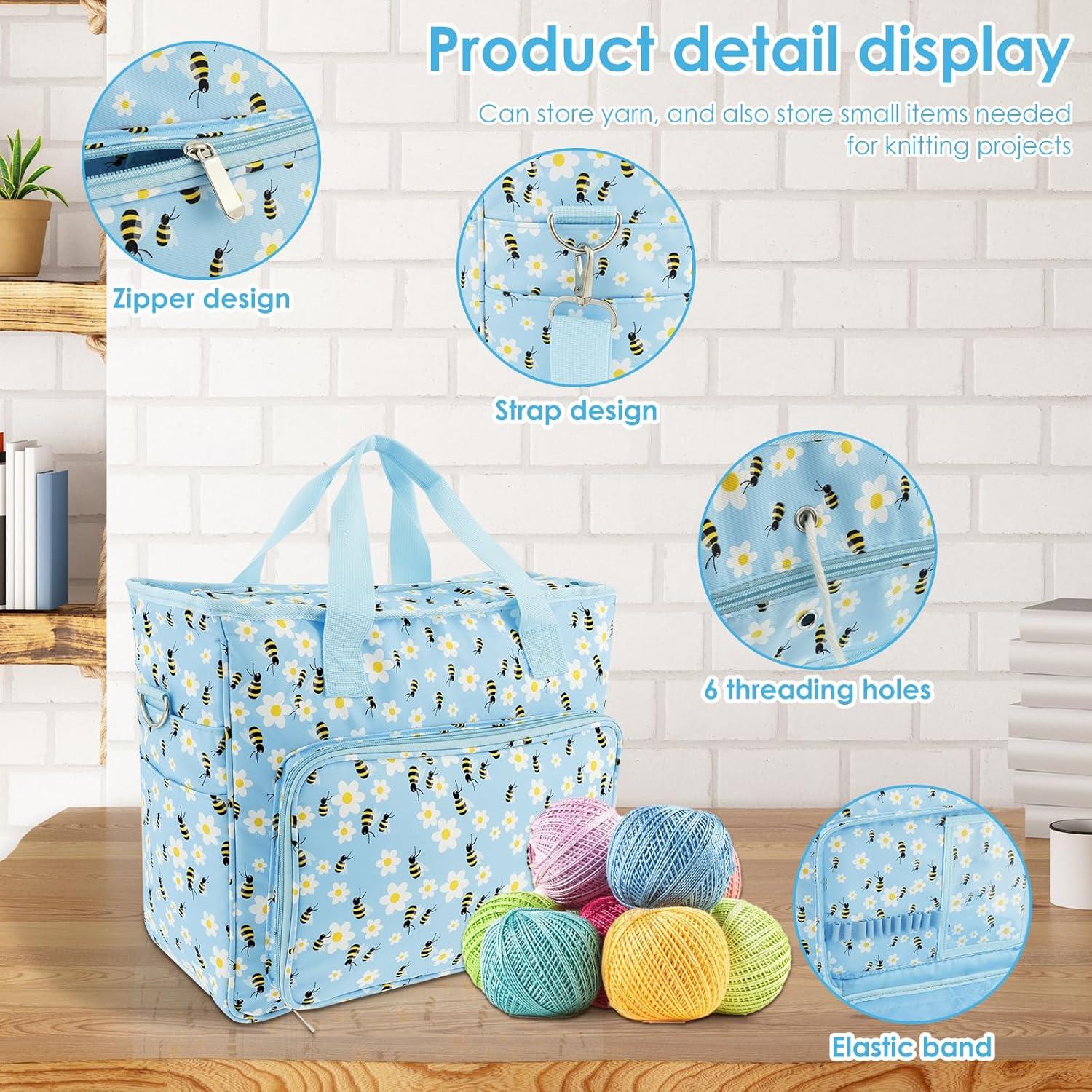 Örgü Çantası, Çok Amaçlı El Çantası, Organizer Çanta Le93 Mavi