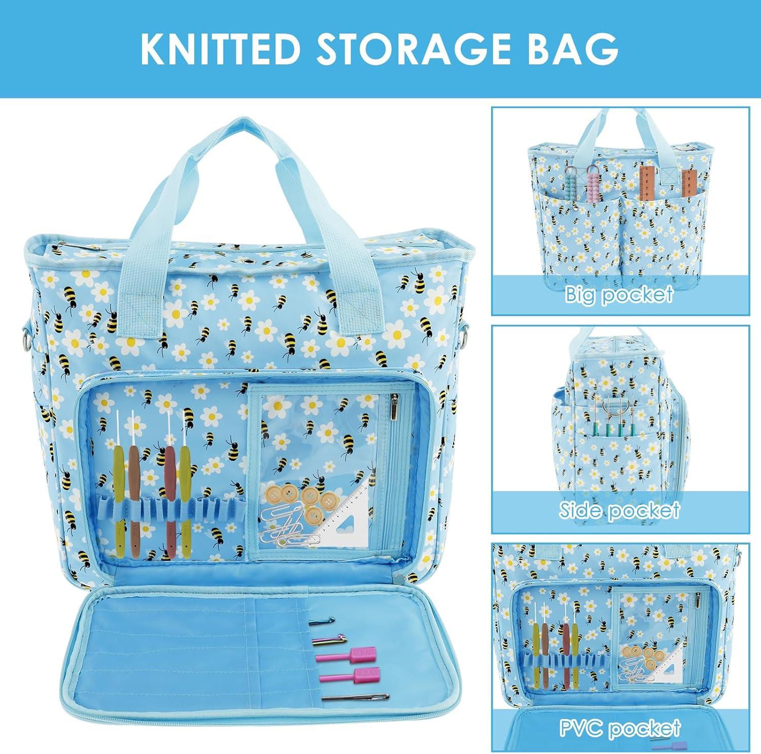 Örgü Çantası, Çok Amaçlı El Çantası, Organizer Çanta Le93 Mavi