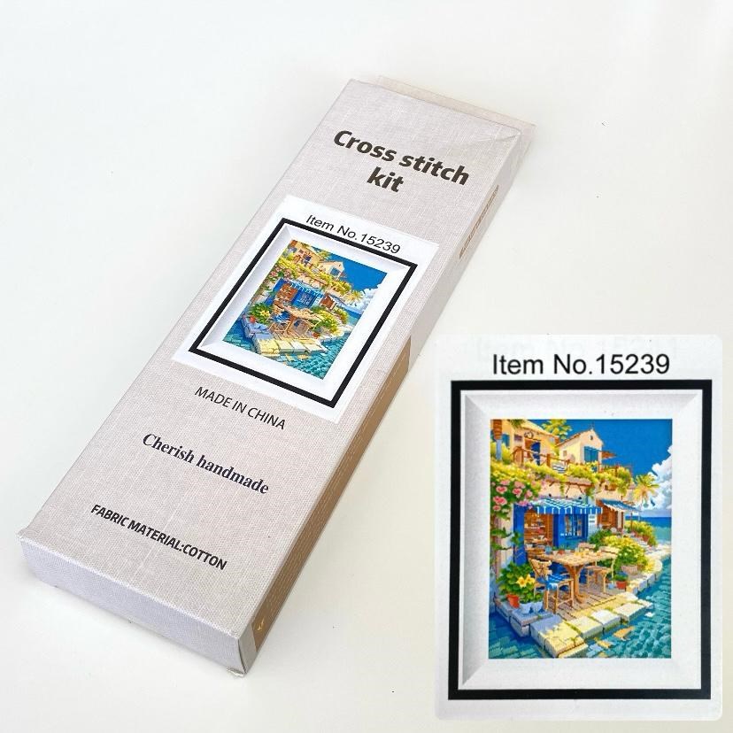 Pamuk Muline Goblen İşleme Panosu Seti Manzaralı 40x50 Cm 15239