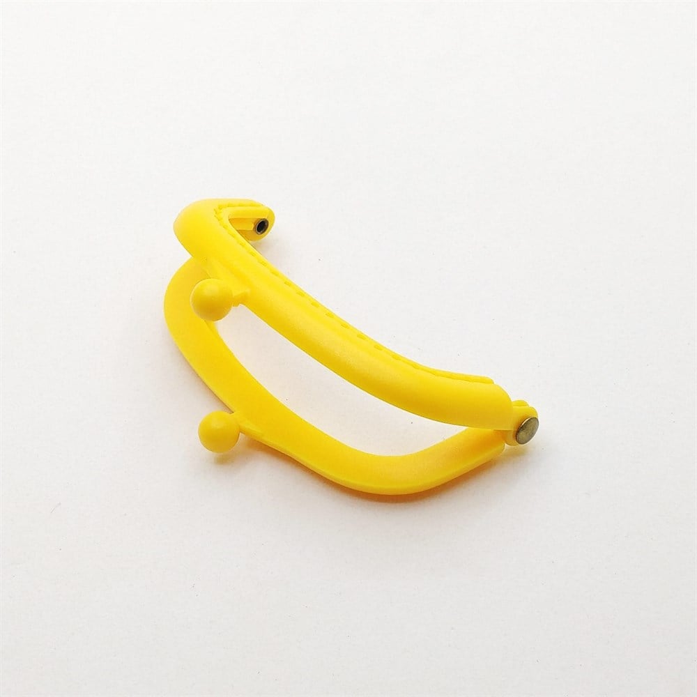 Plastik Cüzdan Klipsi 8 Cm Koyu Sarı