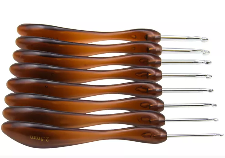 Plastik Ergonomik Saplı Örgü Tığ Seti 8 Farklı Numara (2.5-3-3.5-4-4.5-5-5.5-6)