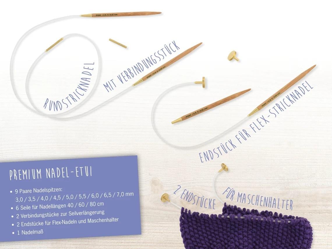 Pony Değiştirilebilir Bambu Misinalı Şiş Seti Pamuk Çanta Kılıflı 57801