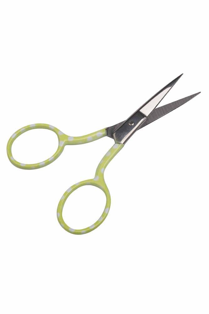 Puantiye Desenli Nakış Makası Yeşil 9 Cm