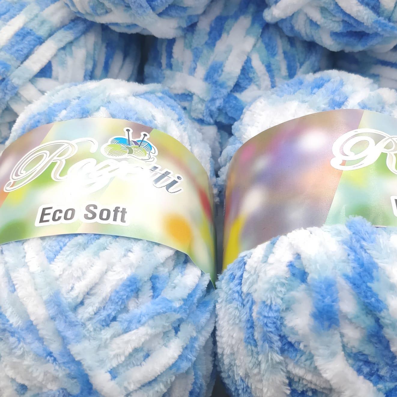 Rozetti Eco Soft İhraç Fazlası Ucuz Kadife İplik Koyu Mavi Ebruli 1 Kg