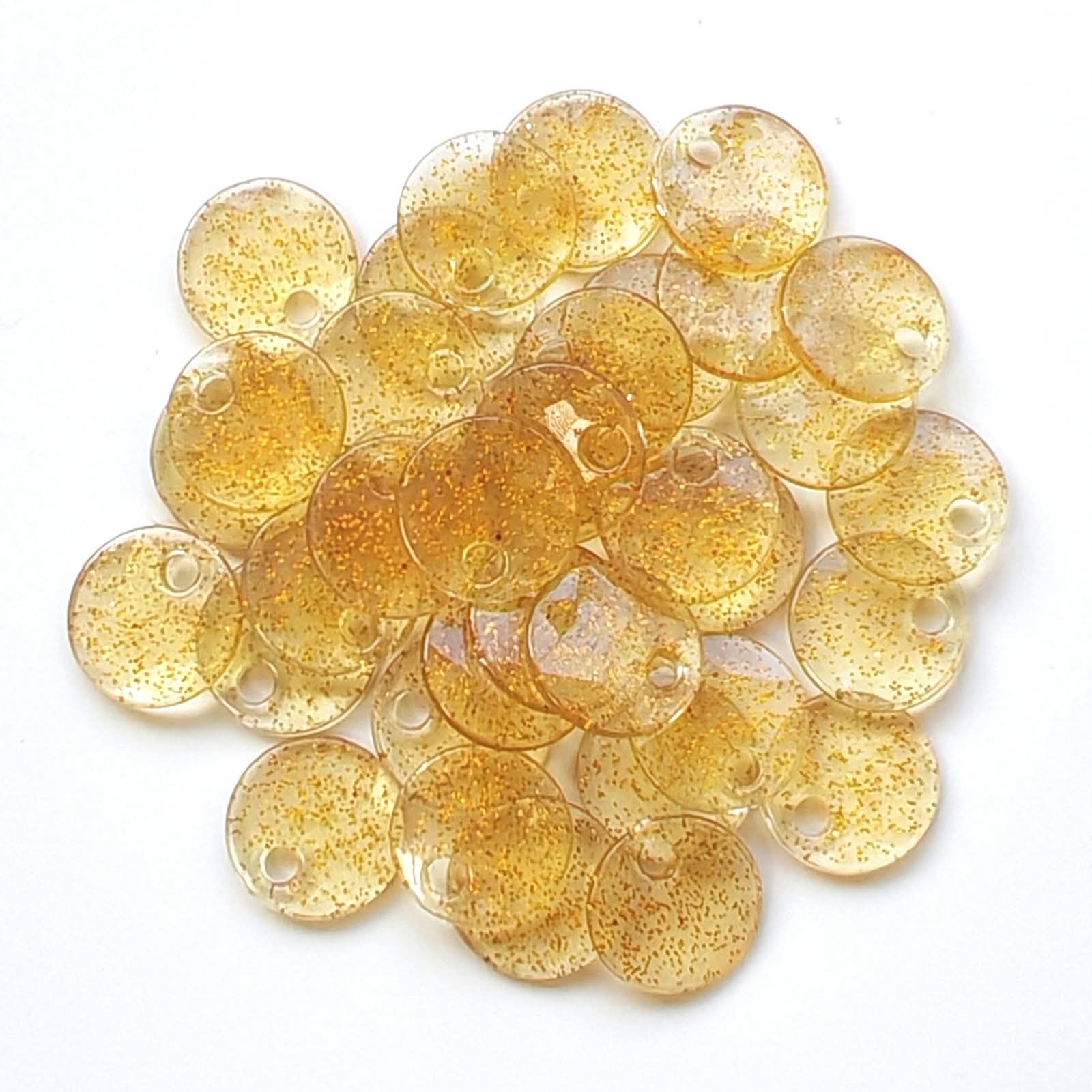 Sedef Görünümlü Plastik Çanta Ve Aksesuar Pulu  20 MM  +/- 140 Adet - 100 Gr Şeffaf Altın
