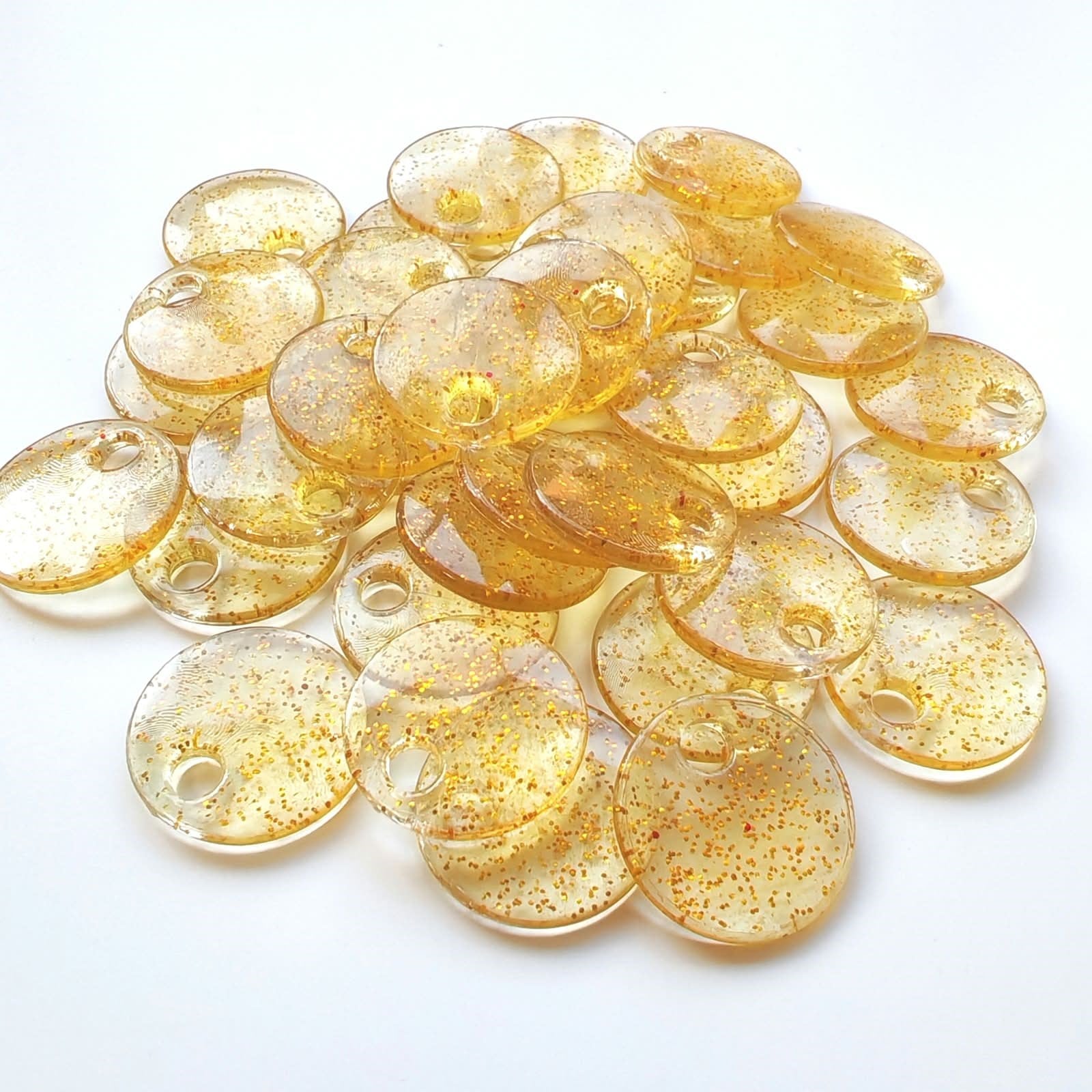 Sedef Görünümlü Plastik Çanta Ve Aksesuar Pulu  20 MM  +/- 140 Adet - 100 Gr Şeffaf Altın