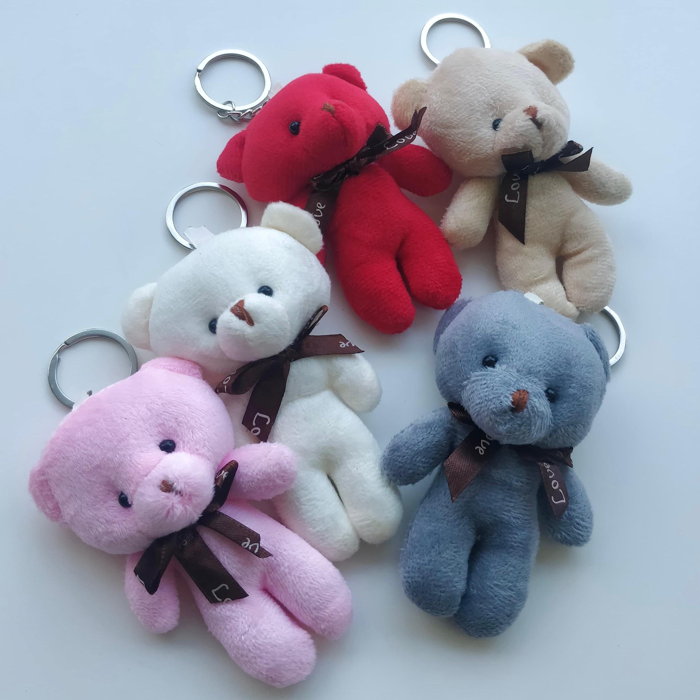 Sevimli Peluş Ayıcıklı Anahtarlık Çanta Çarmı 5 Adet Set