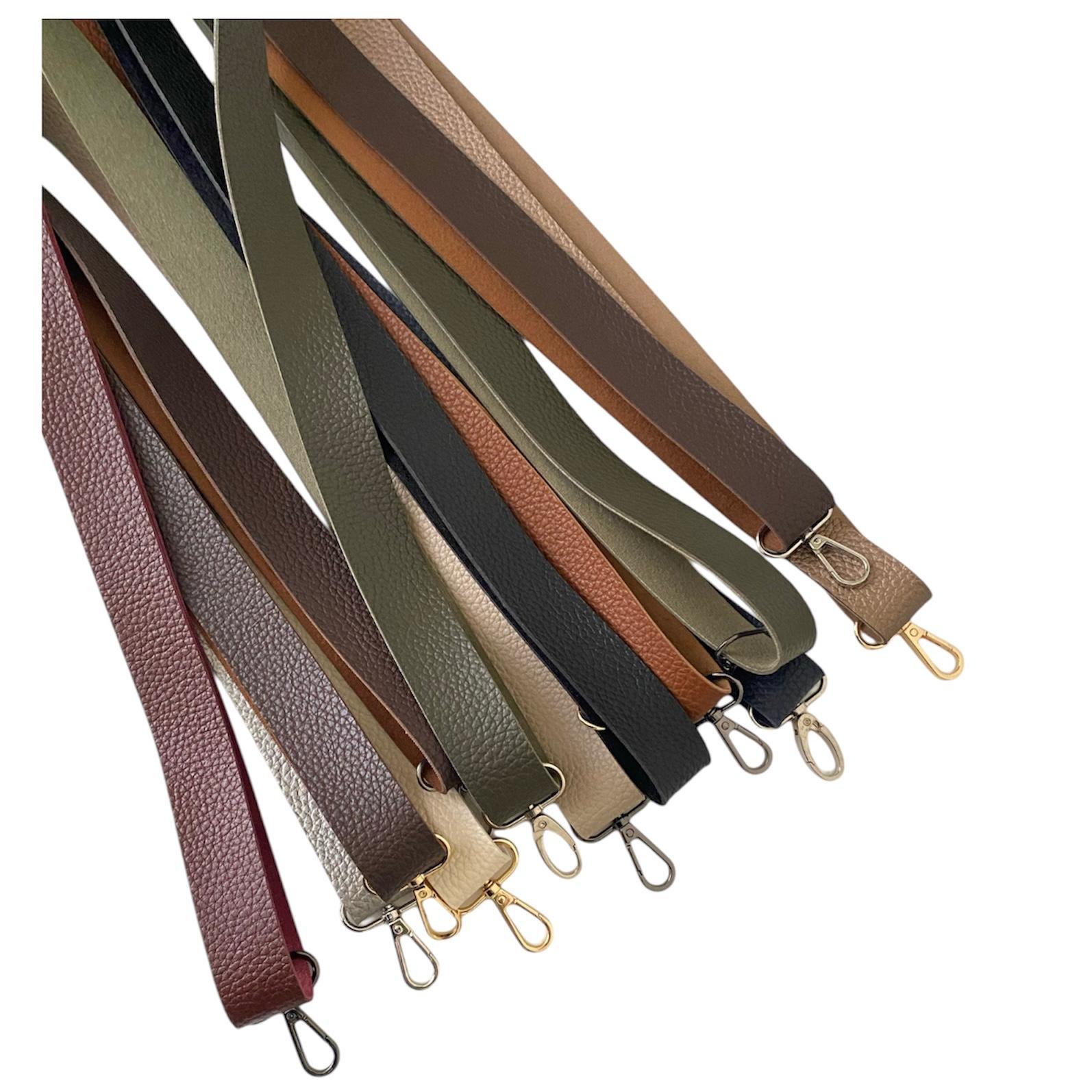 Sürgü Tokalı Ayarlanabilir Çanta Askısı 135 cm* 3 Cm Kahve Renk Altın Kancalı