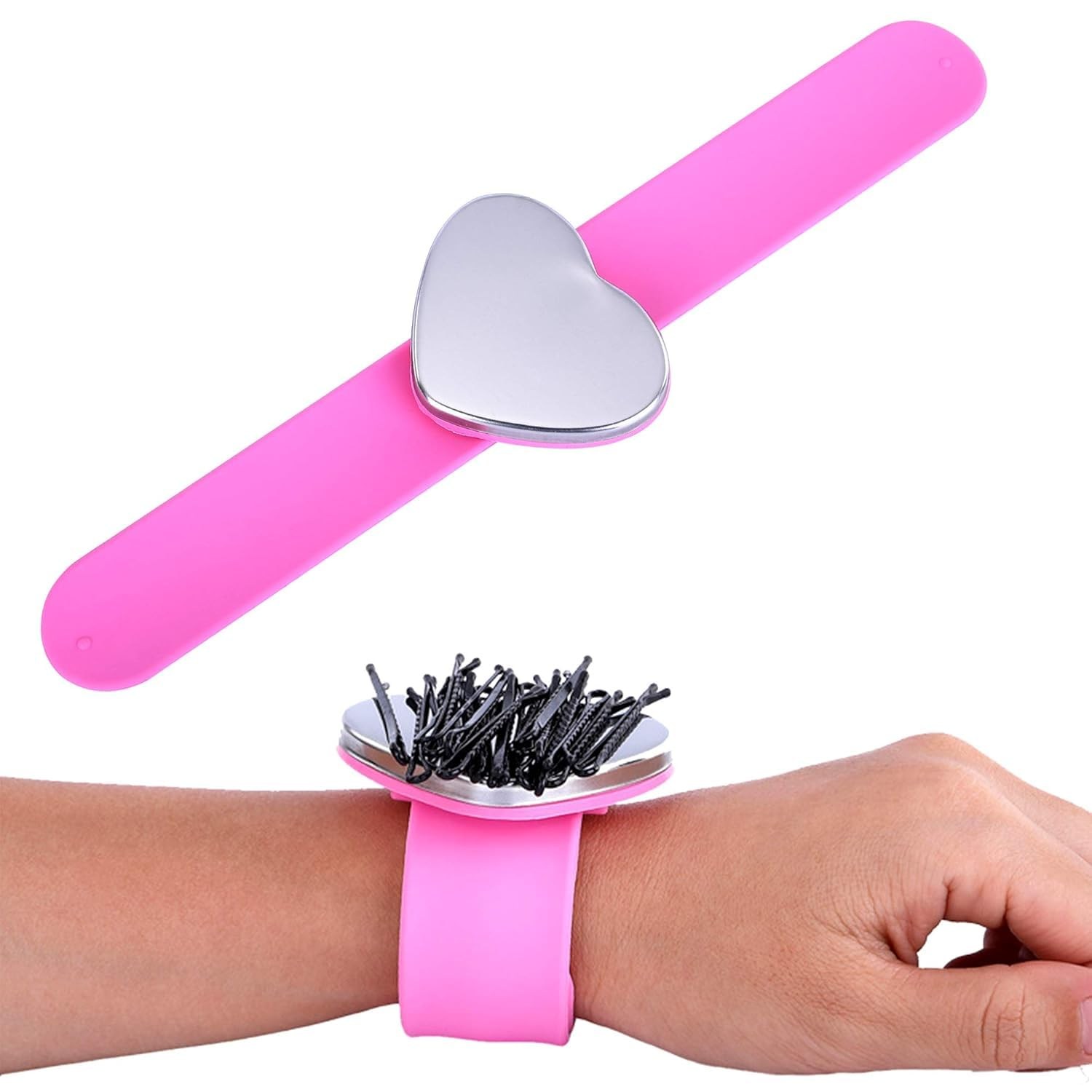 Terzi İğnedenlik Mıknatıs Bilekli İğnelik Kalp Pembe