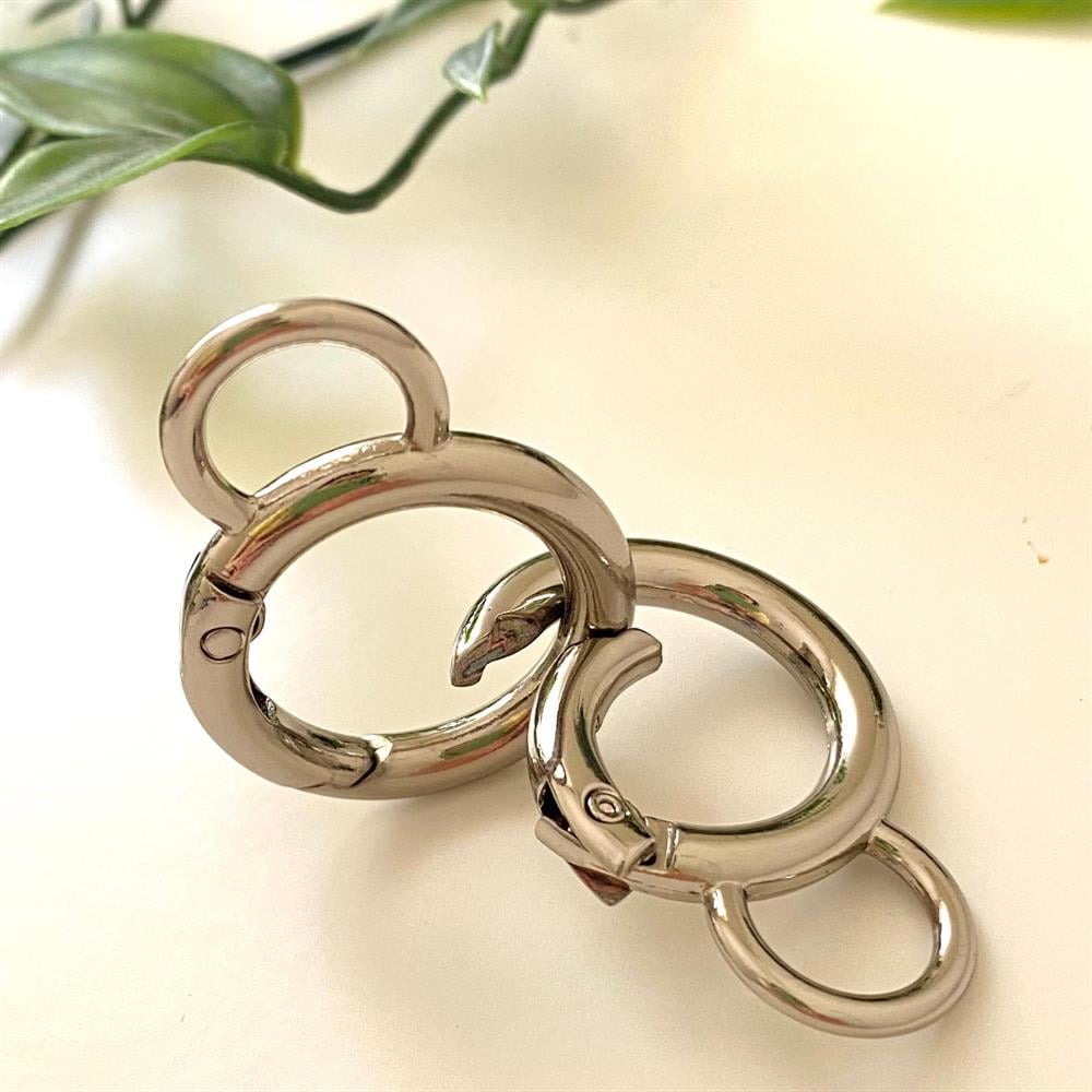 Yaylı Çanta Halkası Kancalı | Gümüş