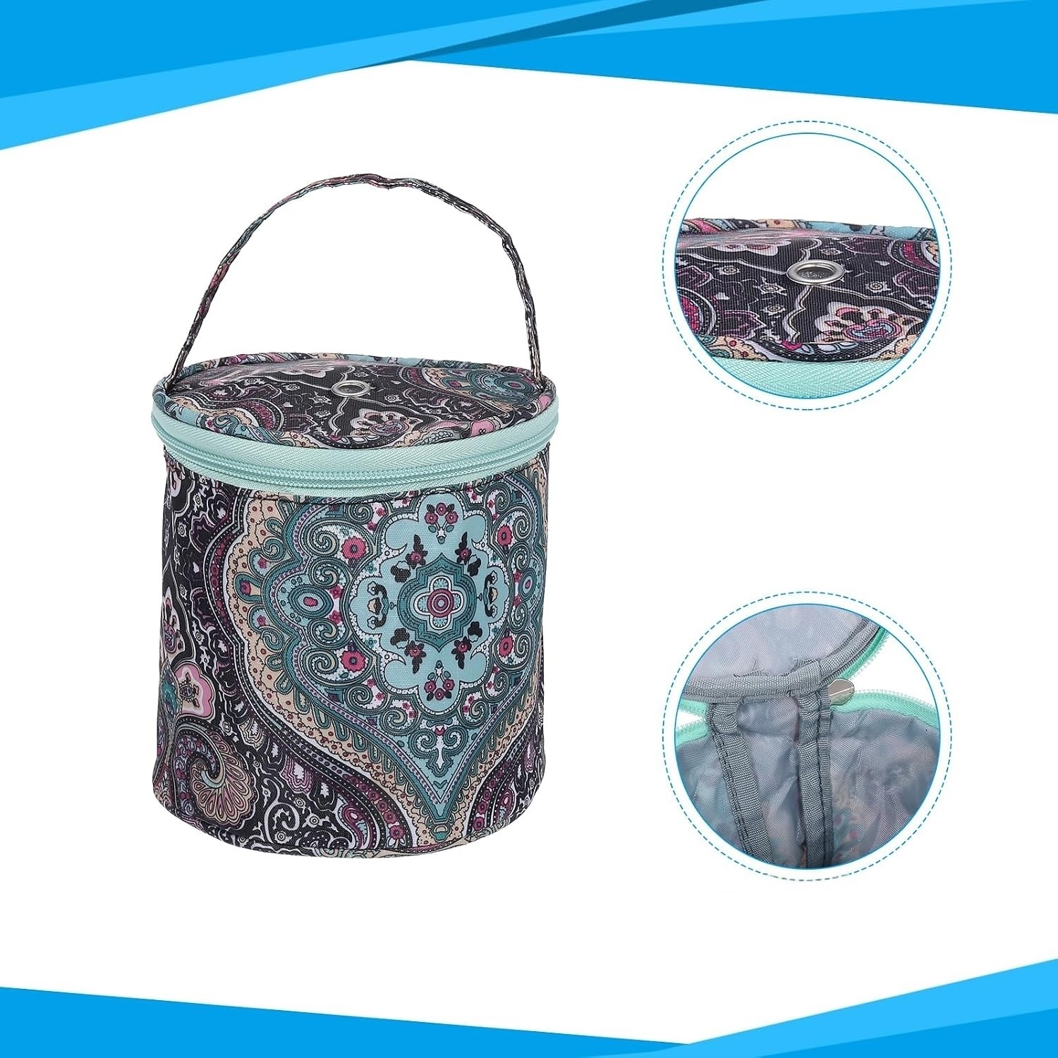 Yumak Çantası 14 x 15 Cm Mini Boy LE13 Şal Desenli Organizer Çanta