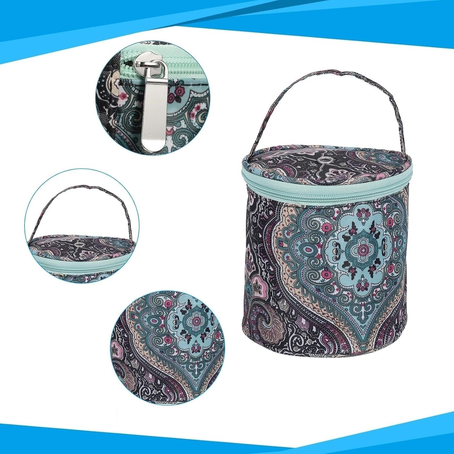 Yumak Çantası 14 x 15 Cm Mini Boy LE13 Şal Desenli Organizer Çanta
