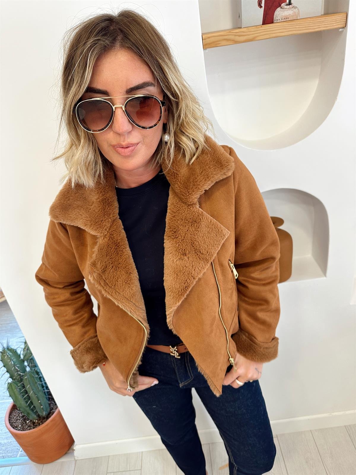 Birinci Sınıf Kürk Astarlı , Taba Nubuk Mont