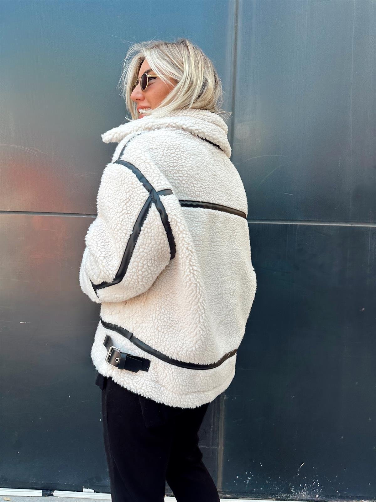 Orijinal Model, Deri Detaylı Teddy Mont