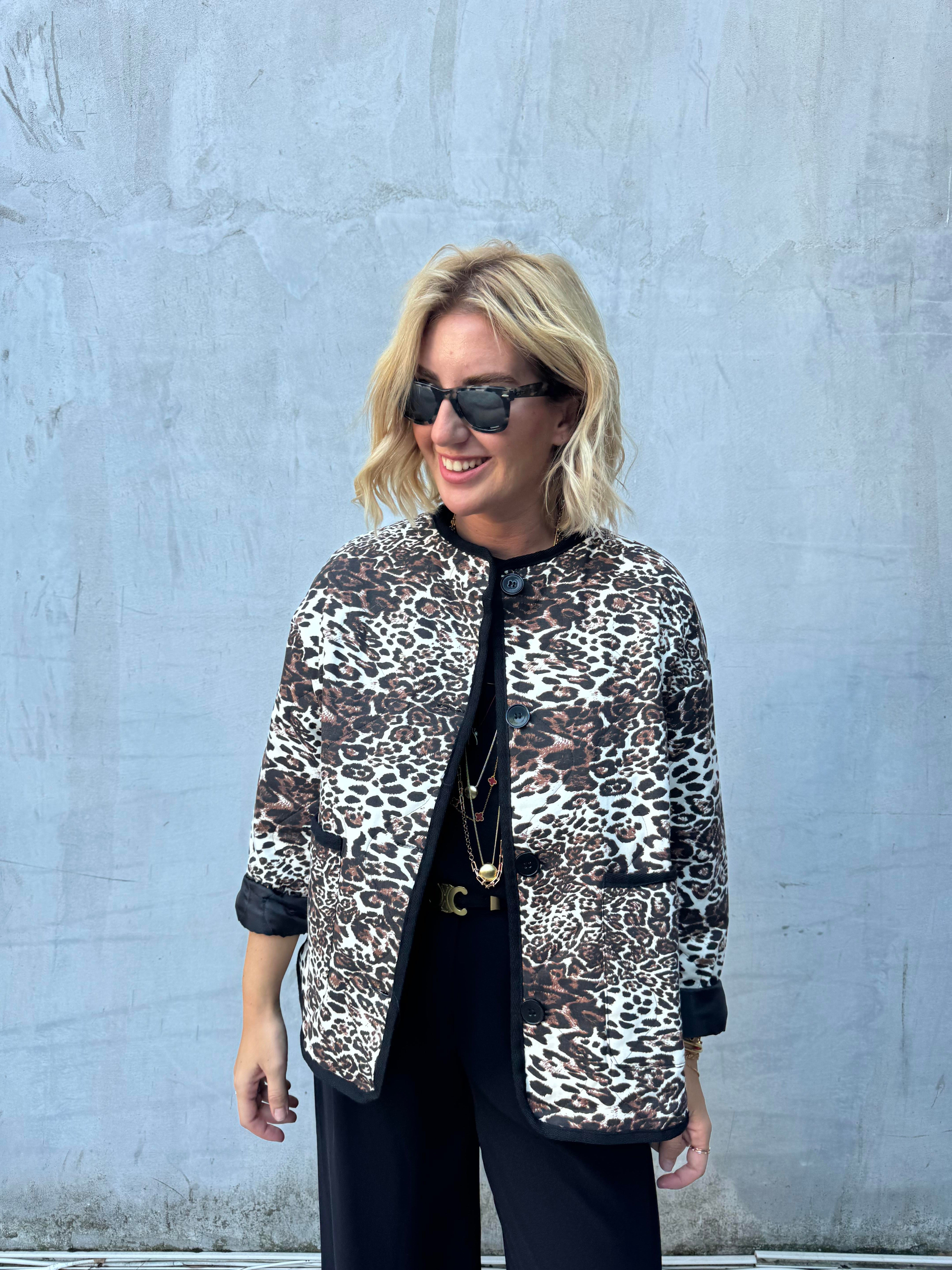 Orijinal Model Kahve Leopar Kapitone Mevsimlik Mont