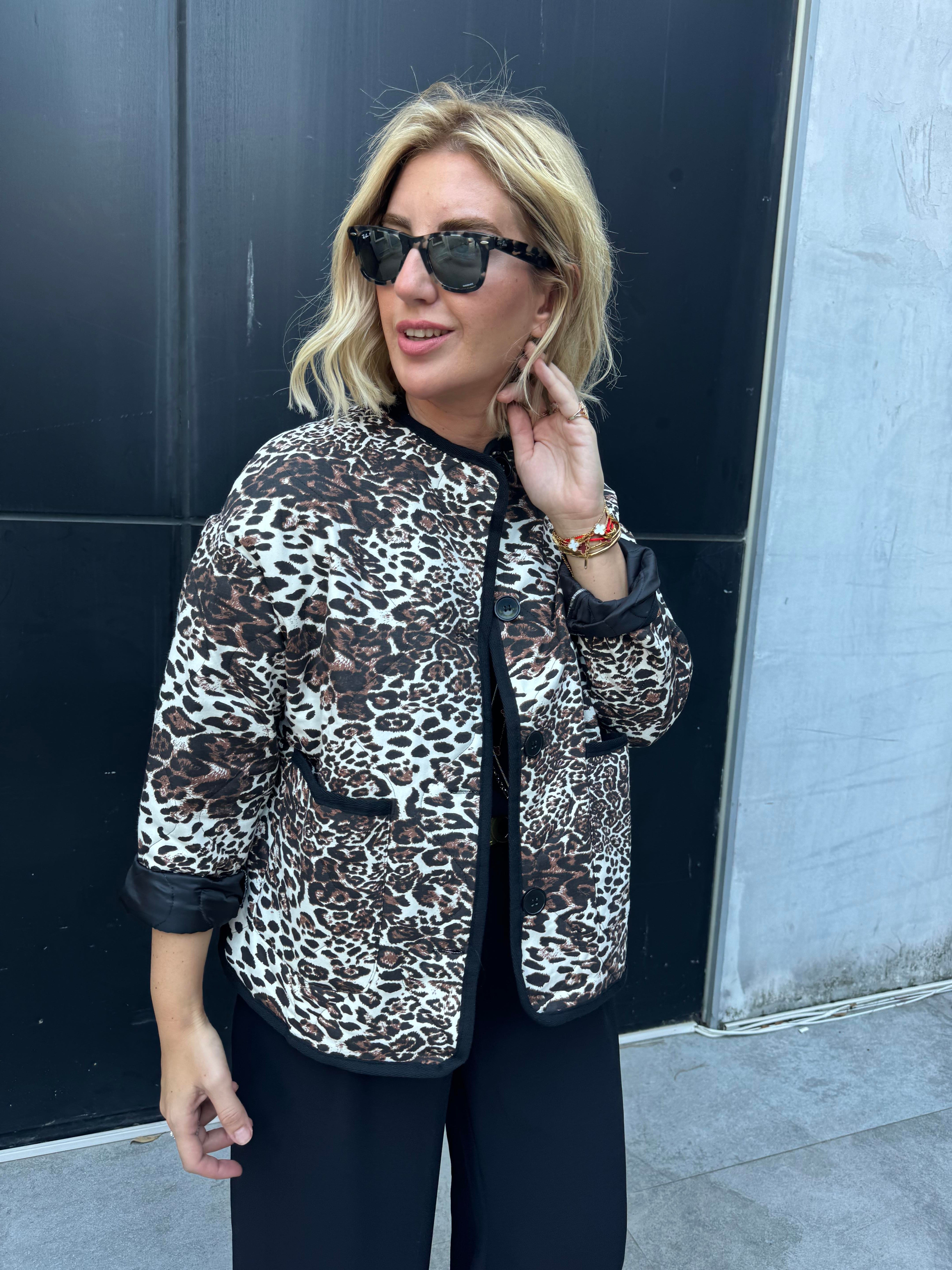 Orijinal Model Kahve Leopar Kapitone Mevsimlik Mont