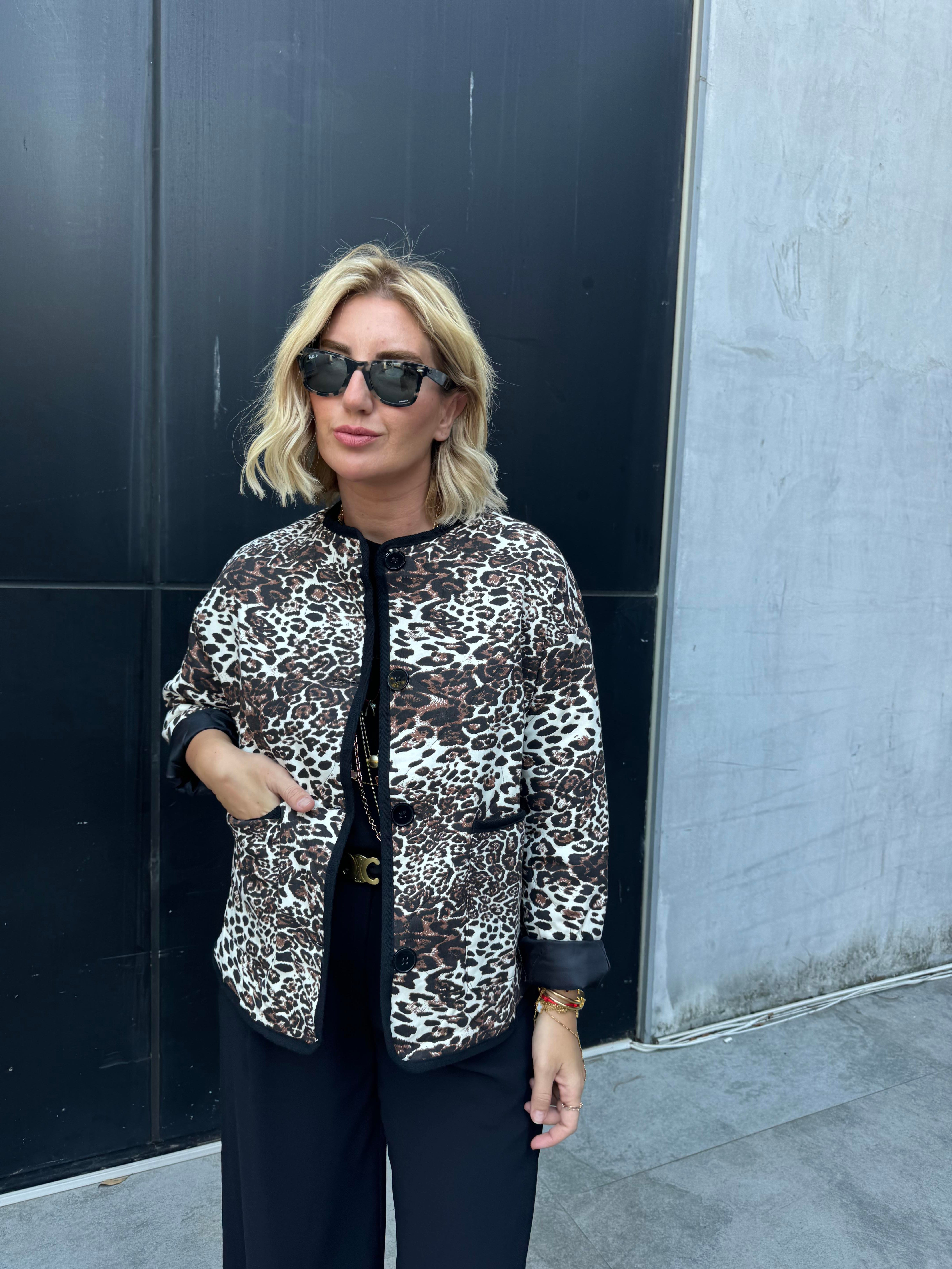 Orijinal Model Kahve Leopar Kapitone Mevsimlik Mont