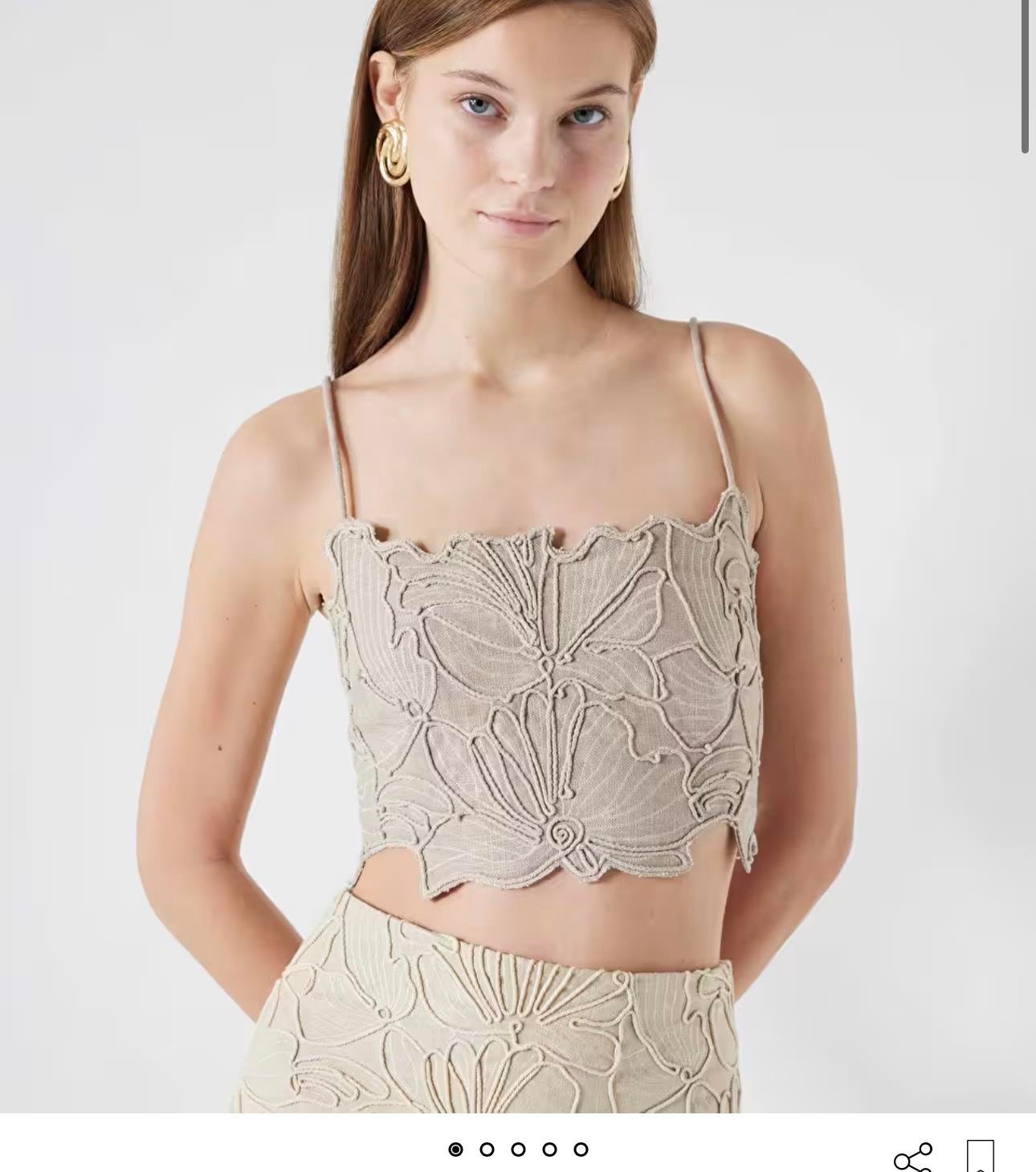 Orijinal Model Komple Nakışlı Üçlü Bej Takım