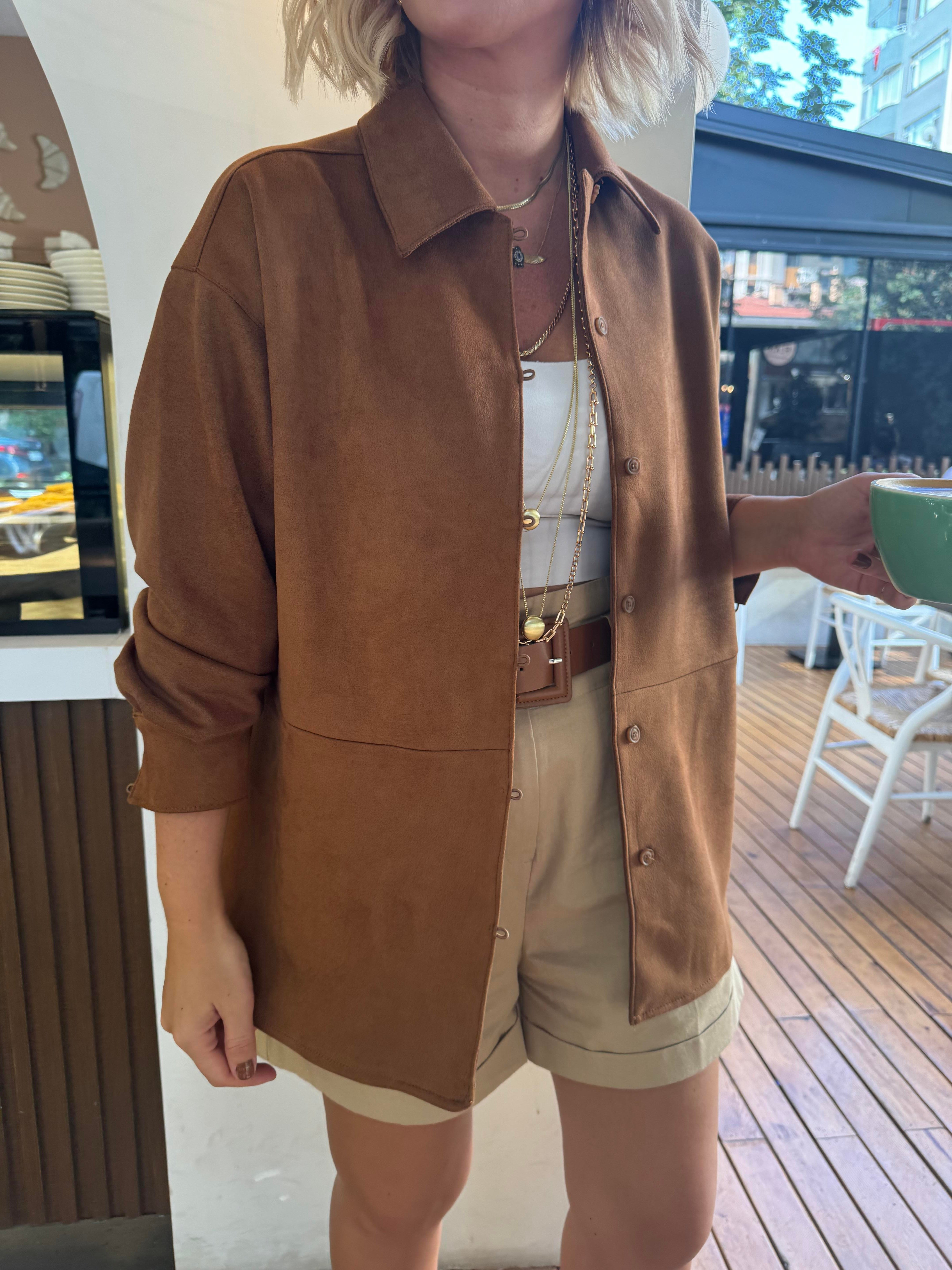 Orjinal Model , Taba Süet Gömlek