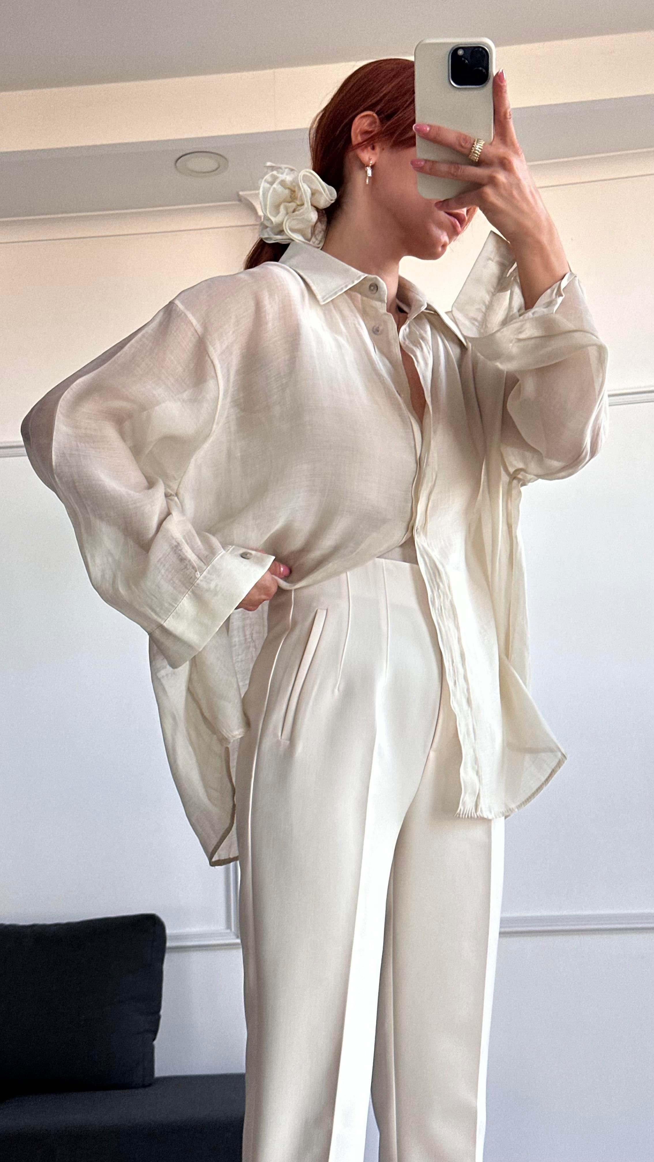 BEJ RUSTİK HIGH WAIST PANTOLON